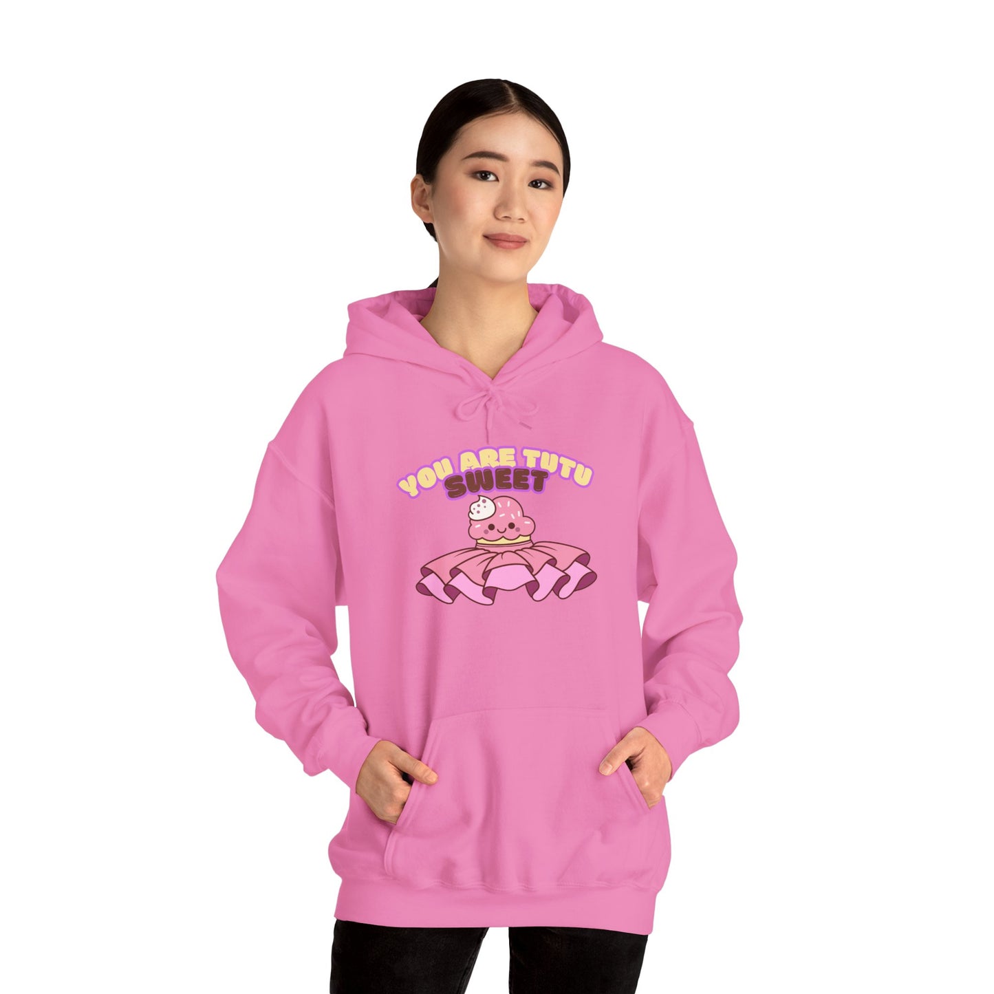 "You Are Tutu Sweet" Unisex Heavy Blend Hooded Sweatshirt – Kawaii Cupcake in Tutu Dance Graphic Hoodie for Adults and Teens