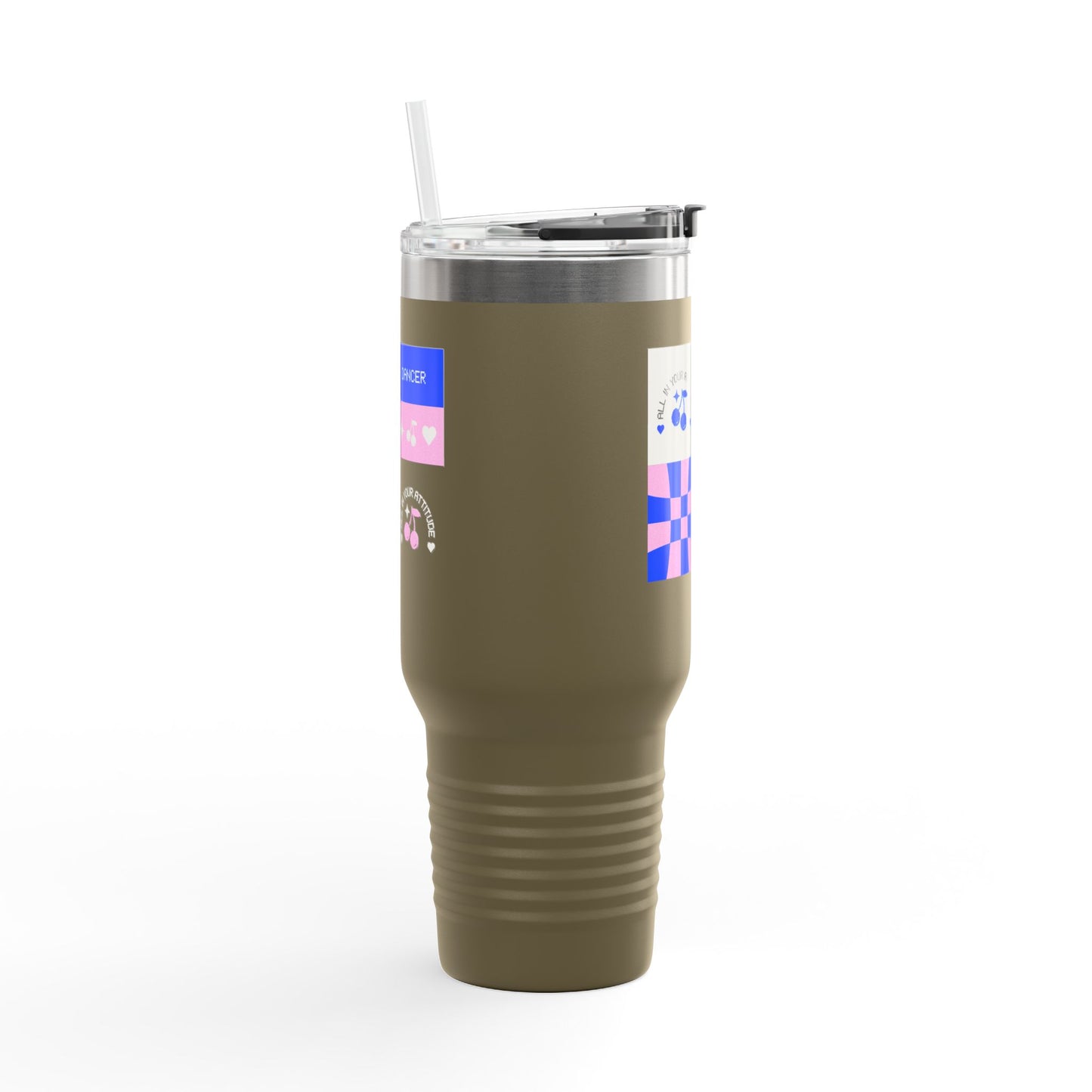 "All in Your Attitude" – 40oz Insulated Stainless Steel Travel Mug with Bold Motivational Graphic | Dance-Inspired Hydration Tumbler