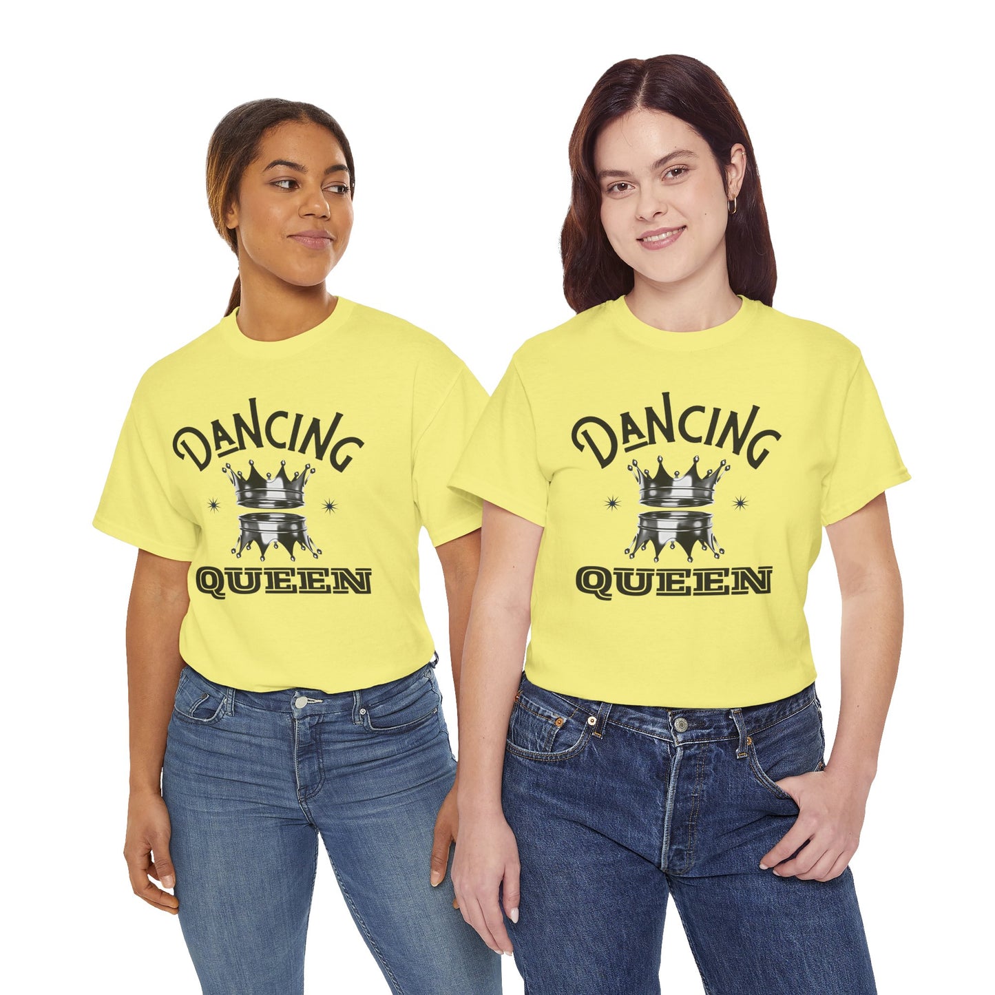 “Dancing Queen" Unisex Heavy Cotton T-Shirt with Crown Graphic – Dance-Inspired Graphic Tee for Adults & Kids