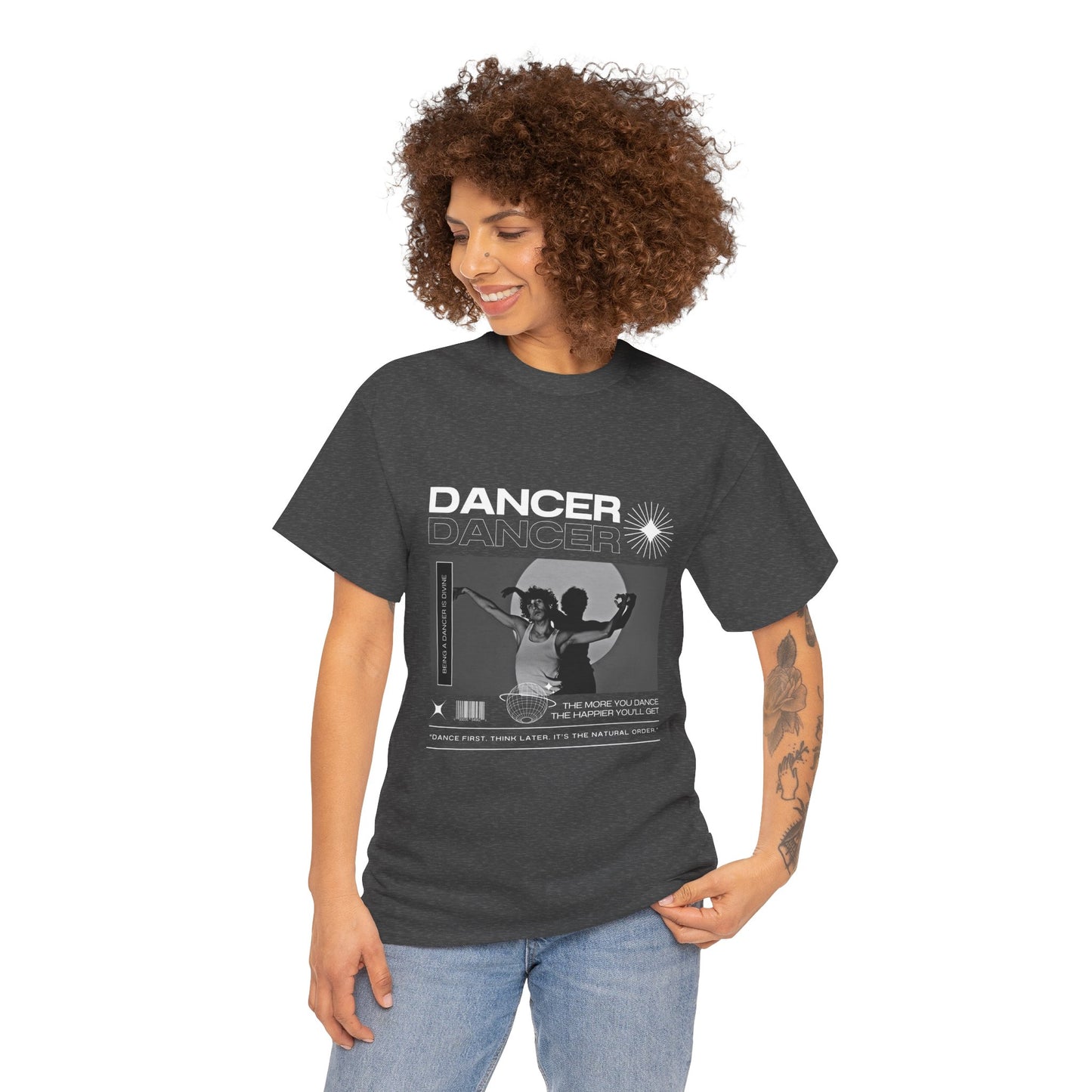 "Dancer" Spotlight Contemporary Dance Graphic Unisex Heavy Cotton Tee – Streetwear-Inspired Dance T-Shirt for Performers & Dance Lovers