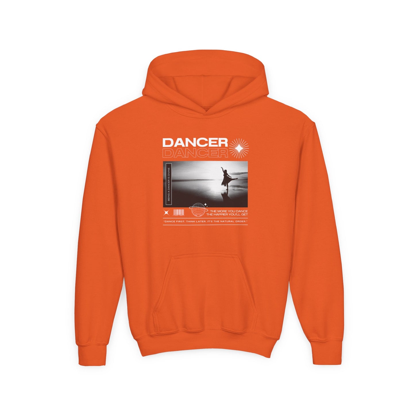 “Dancer” Arabesque on the Beach Graphic | Unisex Youth Hoodie – Streetwear-Inspired Ballet Dance Hoodie for Kids & Young Dancers