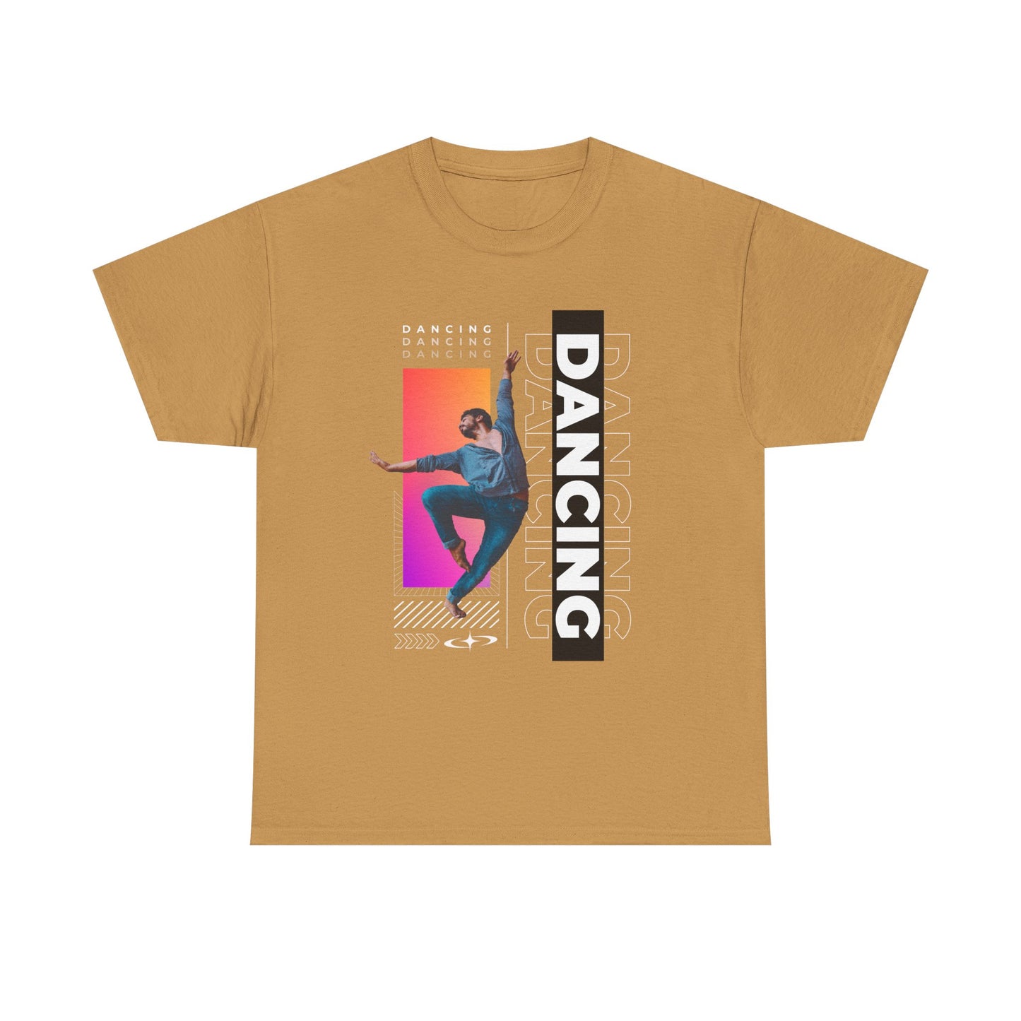 “Dancing” Streetwear-Inspired Male Dancer Unisex Heavy Cotton Tee – Urban Dance Graphic T-Shirt for Performers and Dance Lovers