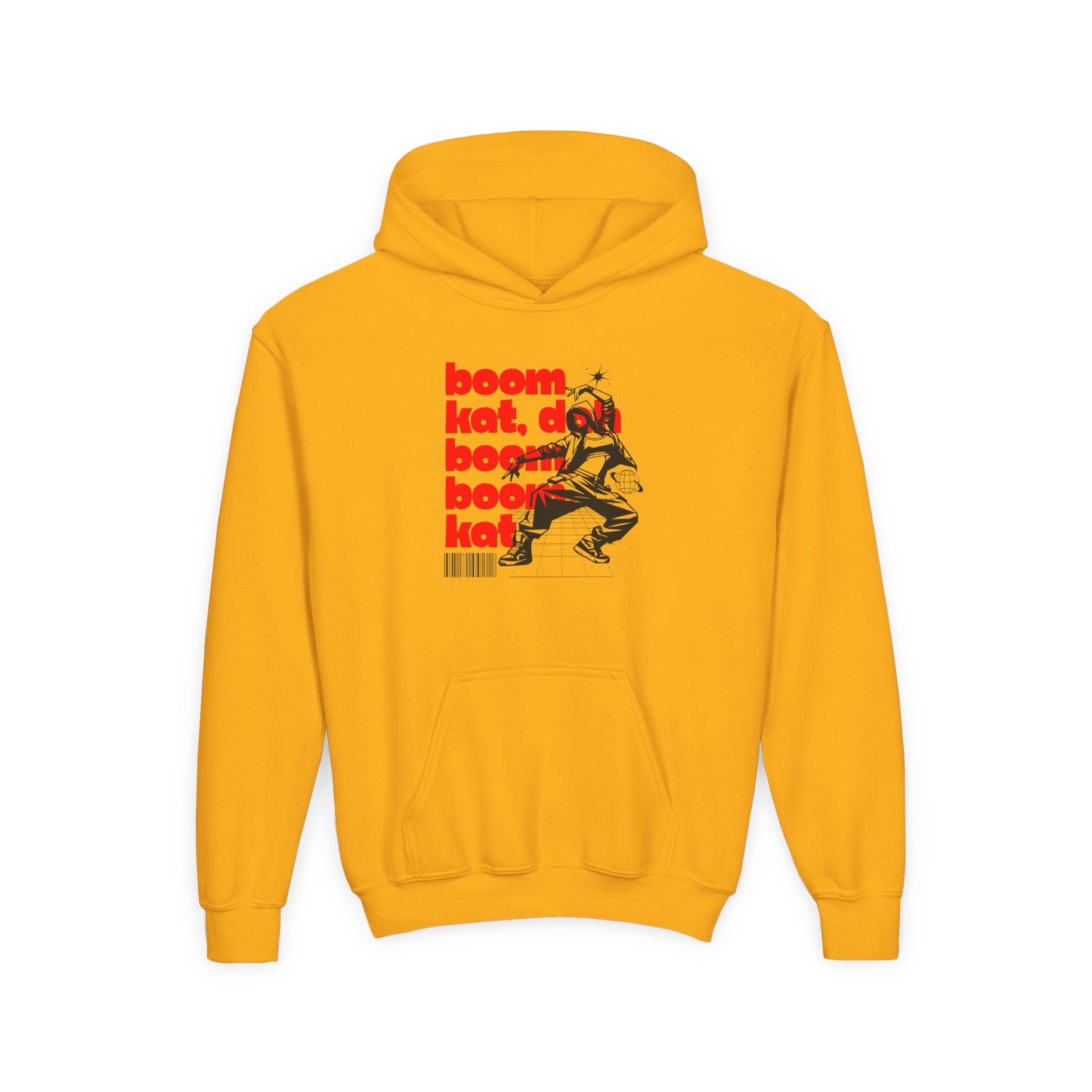 “Boom Kat” Bold Streetwear-Inspired Dance Graphic | Unisex Youth Hoodie – Hip-Hop & Jazz Dance Hoodie for Kids & Young Performers