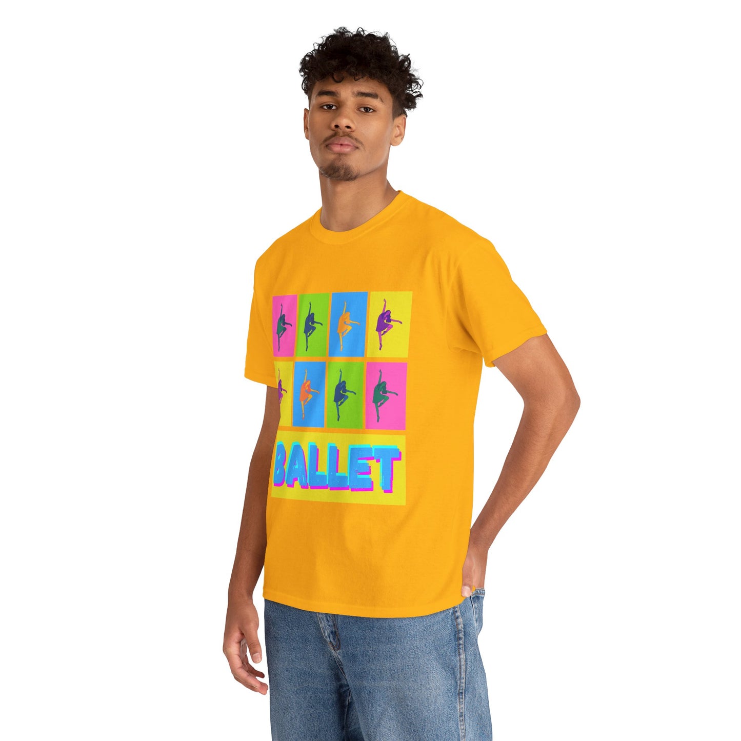 "Ballet" Pop Art Inspired Dance Graphic Unisex Heavy Cotton Tee – Artistic Ballet Dancer T-Shirt for Dance Lovers