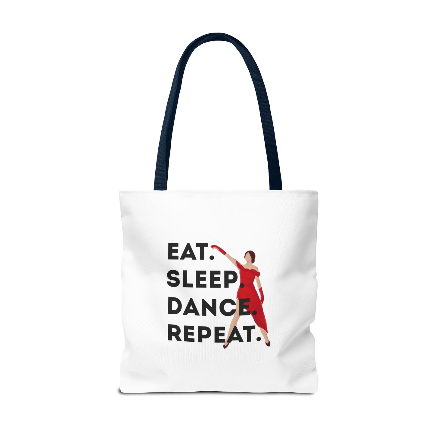 "Eat Sleep Dance Repeat" Canvas Tote Bag – Bold Dancer Graphic Dance Bag for Studio, School & Everyday Use