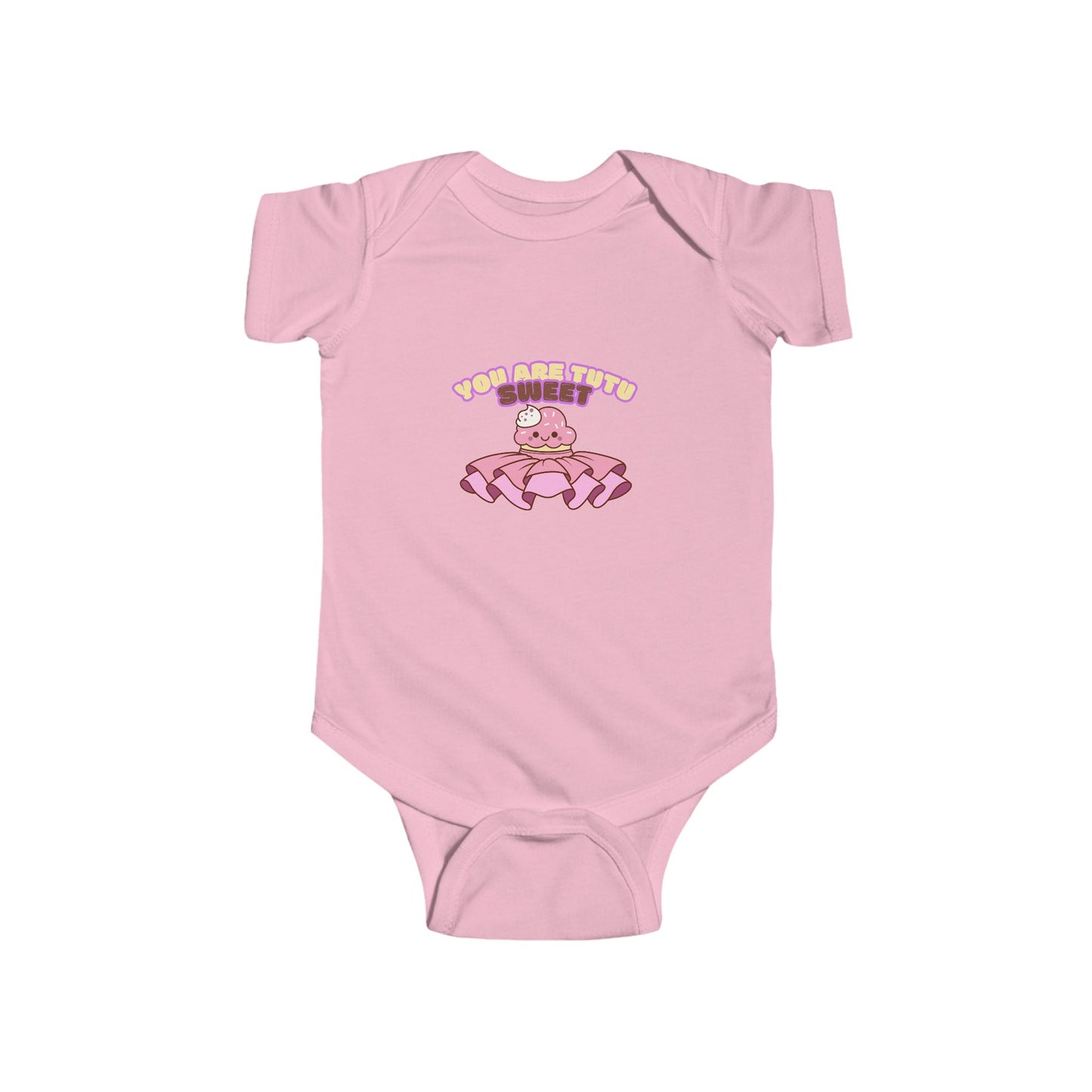 "You Are Tutu Sweet" Infant Short Sleeve Bodysuit – Kawaii Cupcake in Tutu Graphic Baby Outfit for Dance-Loving Families