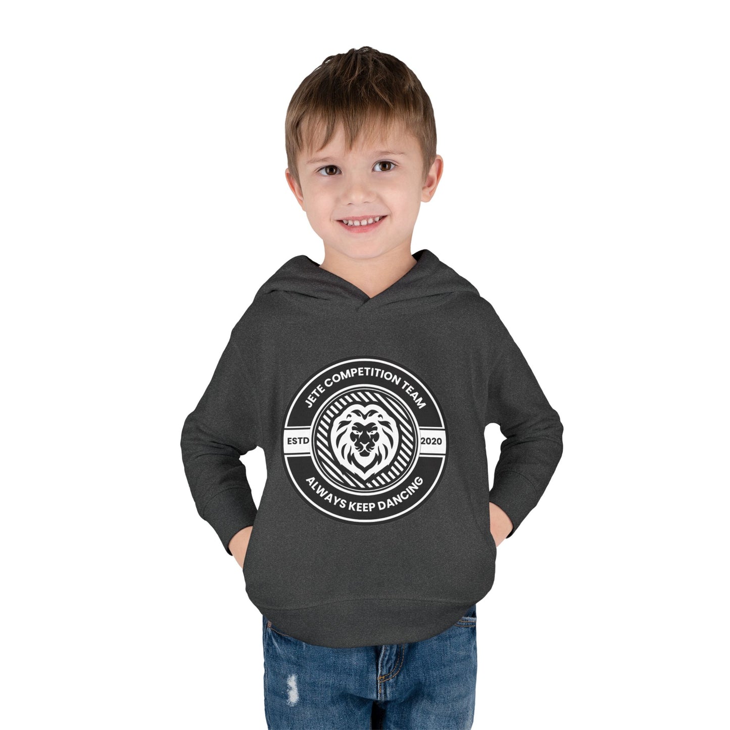“Jeté Competition Team: Always Keep Dancing” Toddler Pullover Fleece Hoodie – Collegiate Dance Graphic | Sweatshirt for Kids