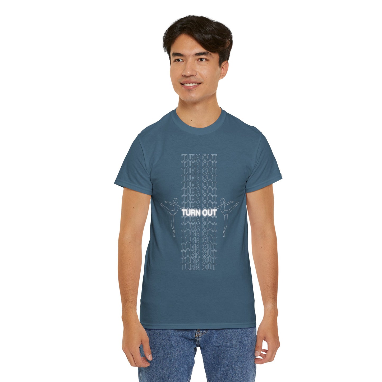 "Turn Out" Ballerina Graphic Unisex Heavy Cotton Tee – Ballet Dance T-Shirt for Dancers & Dance Enthusiasts