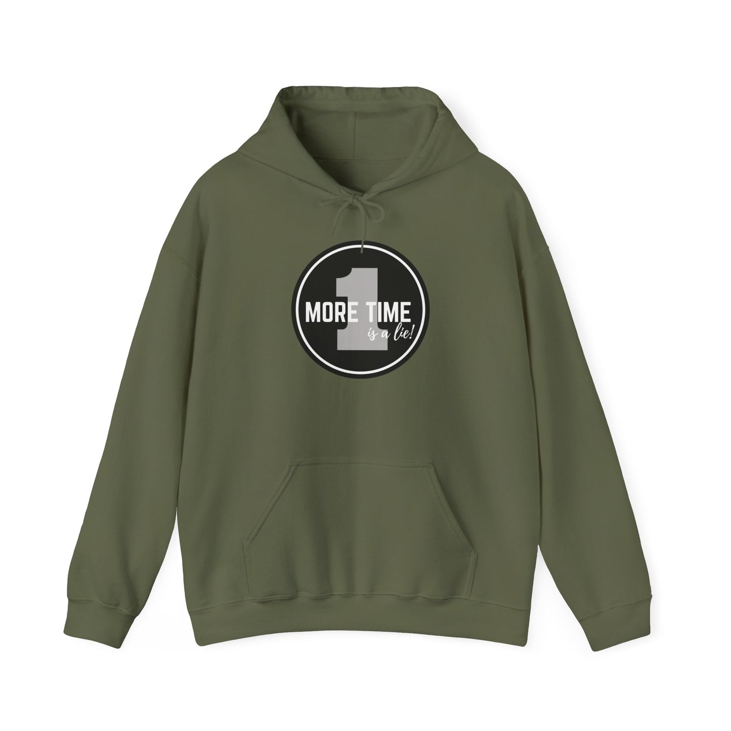 "One More Time is a Lie" Dance-Themed Unisex Hooded Sweatshirt – Bold Emblem Graphic Hoodie for Dancers