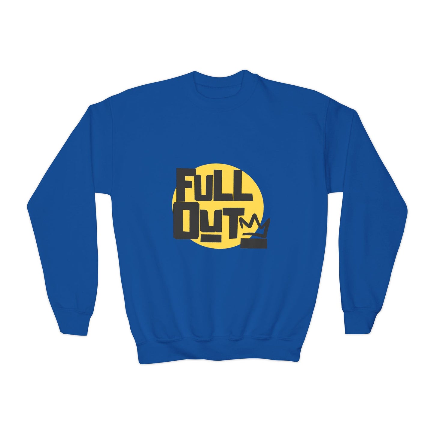 "Full Out" Youth Crewneck Sweatshirt – Bold Streetwear-Inspired Dance Graphic Pullover for Kids and Teens