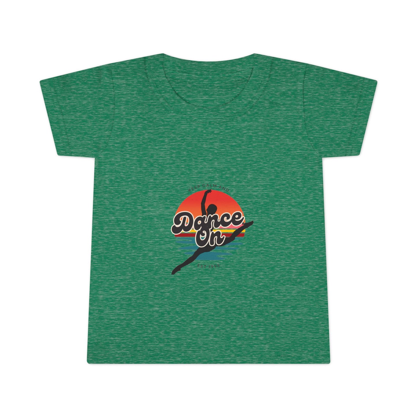 "Keep Calm and Dance On" Toddler Dance T-Shirt – Retro Graphic Short Sleeve Tee for Kids