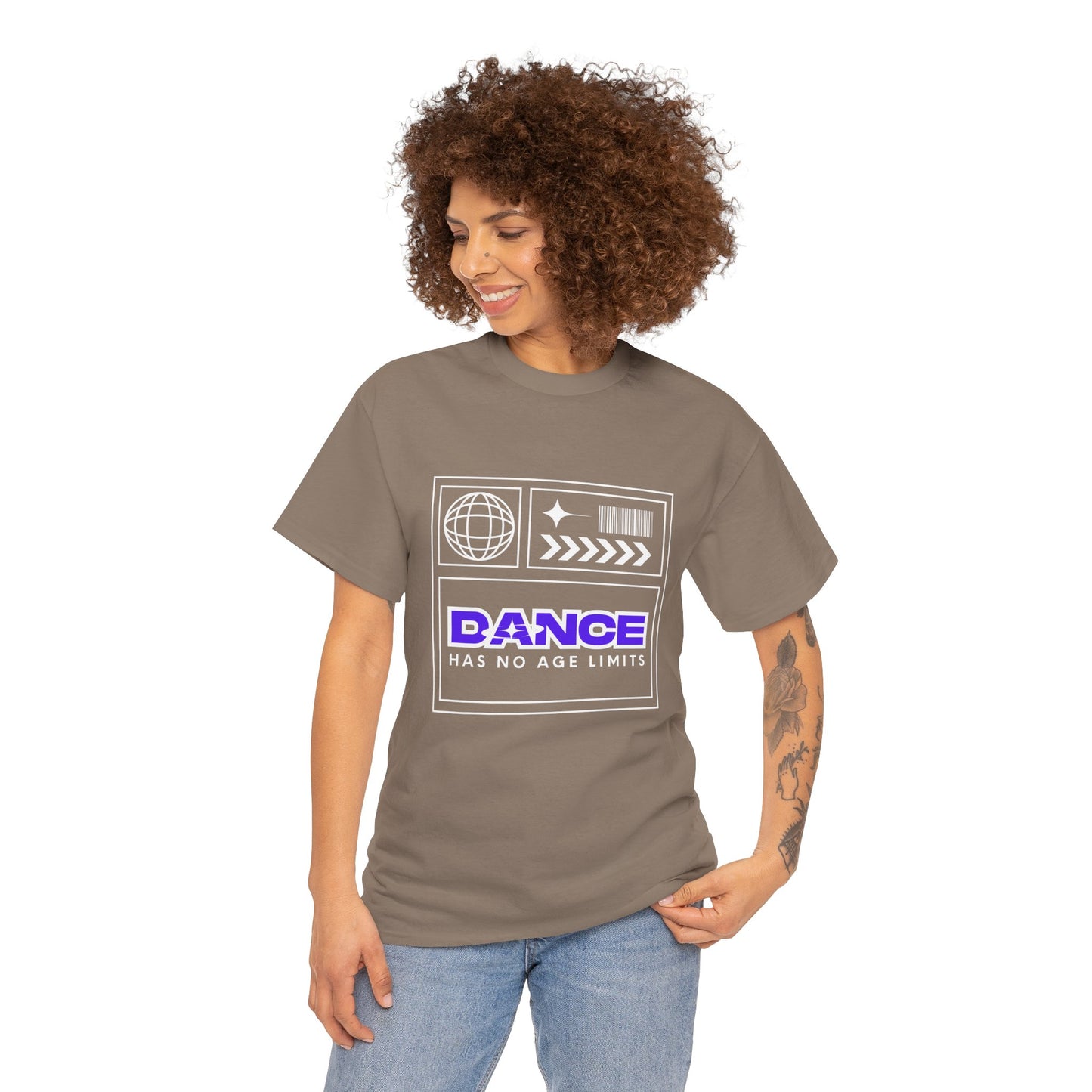 "Dance Has No Age Limits" Unisex Heavy Cotton T-Shirt – Streetwear Graphic Tee for Dancers of All Ages