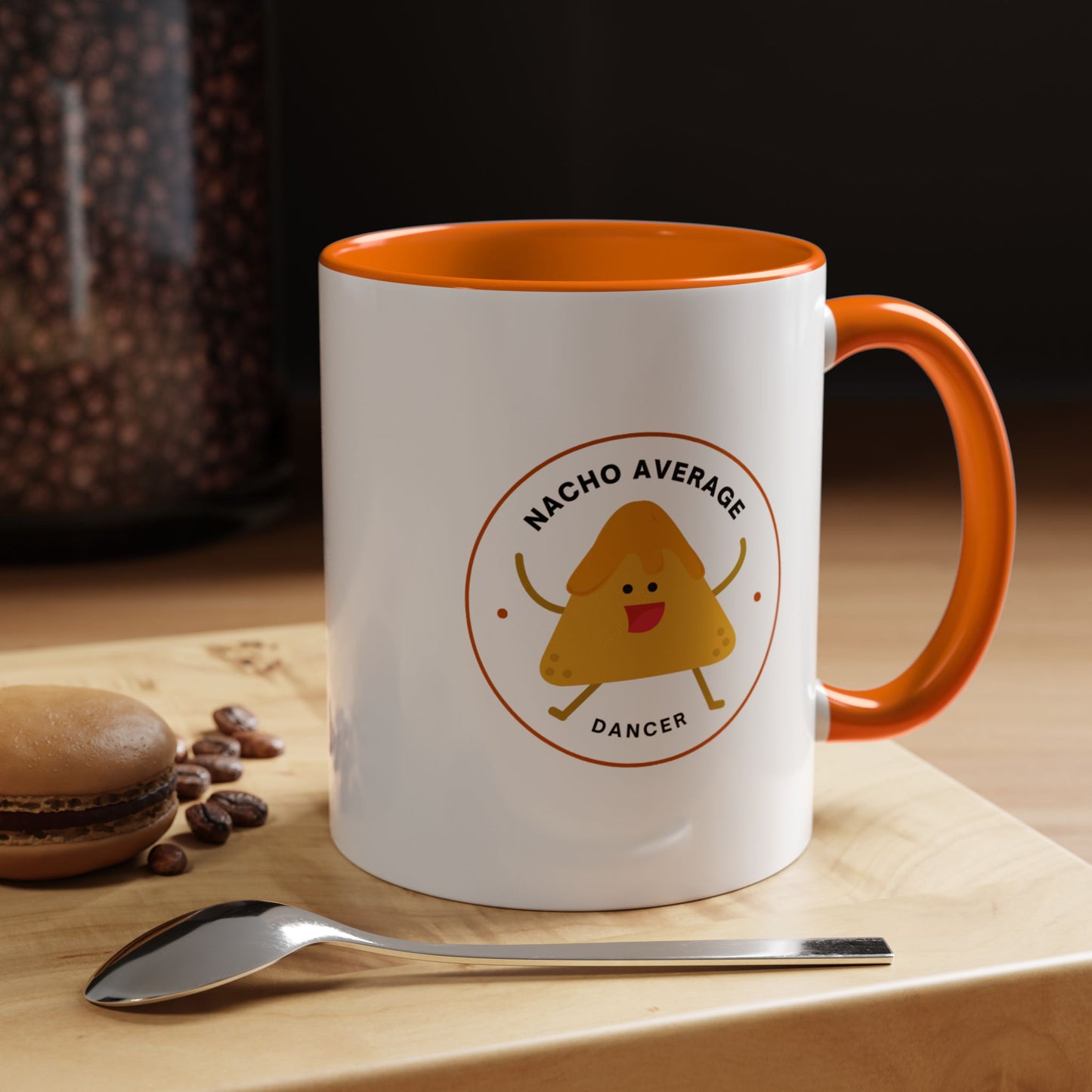 "Nacho Average Dancer" Accent Coffee Mug – Funny Dance Pun Ceramic Mug with Nacho Graphic for Dancers
