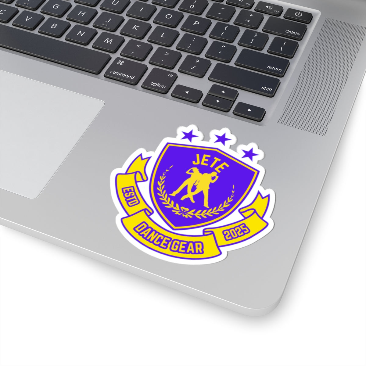 "Jeté Dance Gear" Kiss-Cut Sticker – Collegiate-Inspired Dance Graphic – Vinyl Sticker for Laptops, Water Bottles & Journals
