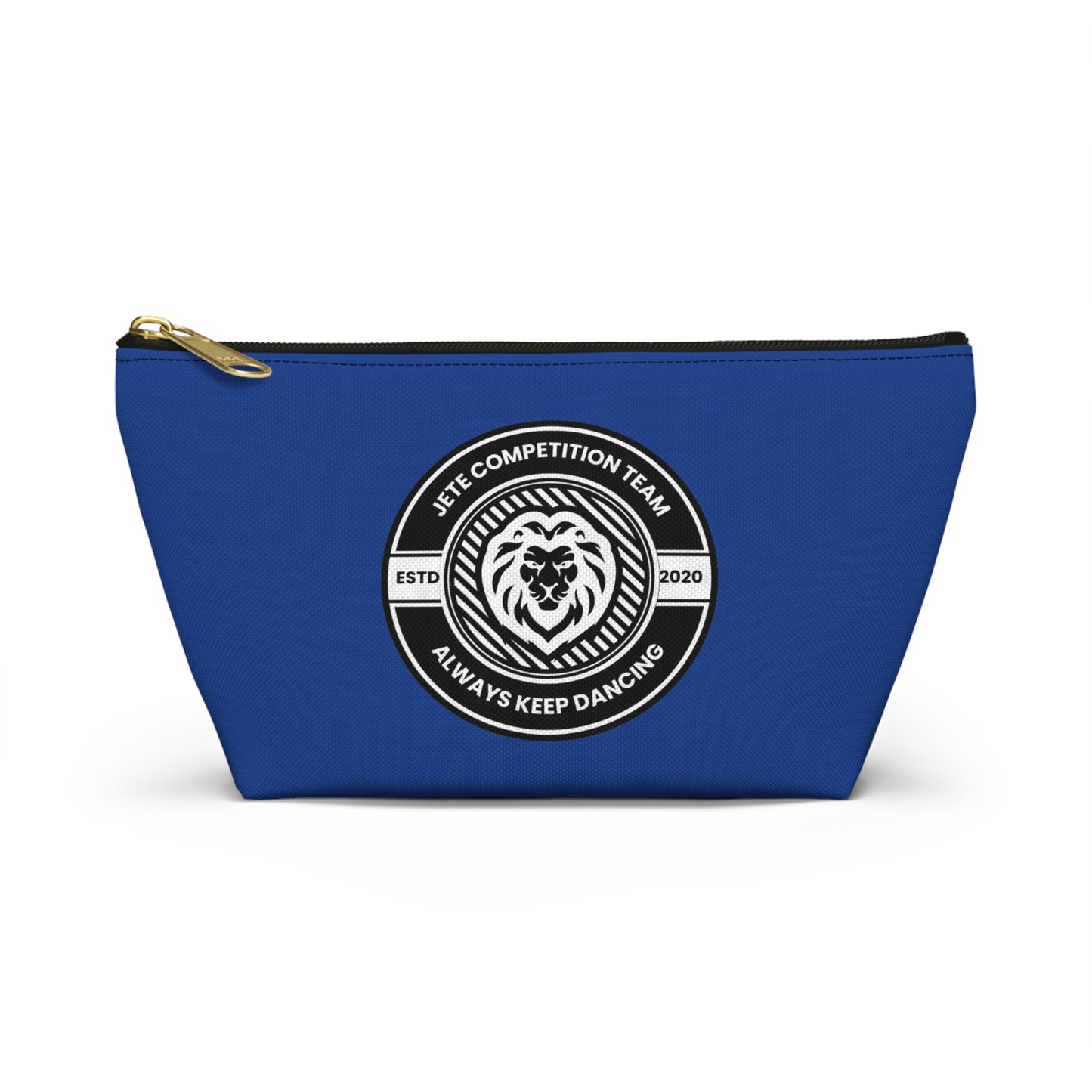 "Jeté Competition Team Always Keep Dancing" Makeup Bag – Collegiate-Inspired Dance Graphic – Team Dance Zipper Pouch for Cosmetics, Accessories & Recital Gifts