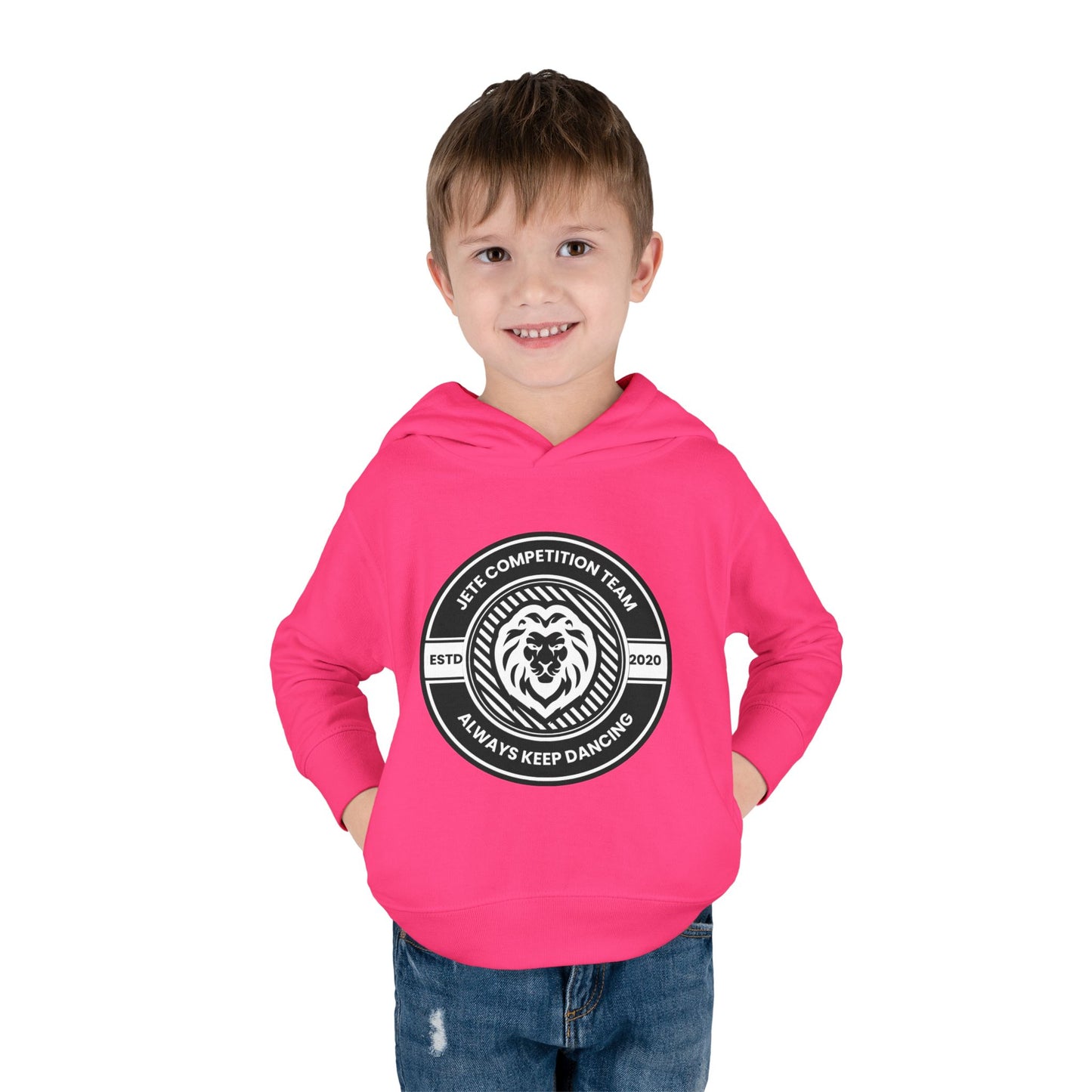 “Jeté Competition Team: Always Keep Dancing” Toddler Pullover Fleece Hoodie – Collegiate Dance Graphic | Sweatshirt for Kids
