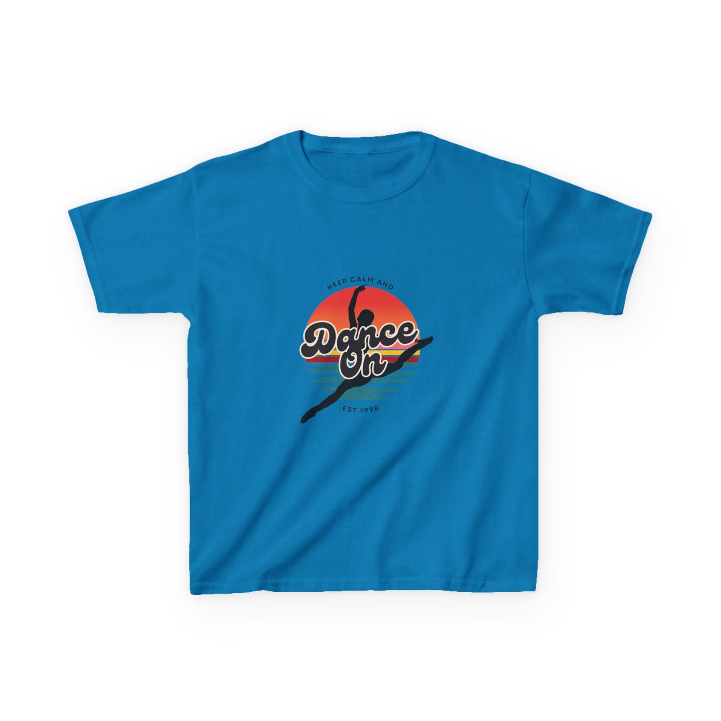 "Keep Calm and Dance On" Youth Short Sleeve Tee – Retro Graphic Dance Shirt for Kids and Young Performers