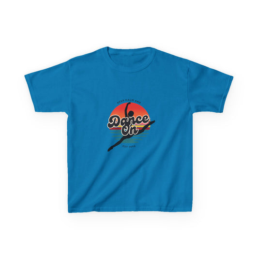 "Keep Calm and Dance On" Youth Short Sleeve Tee – Retro Graphic Dance Shirt for Kids and Young Performers