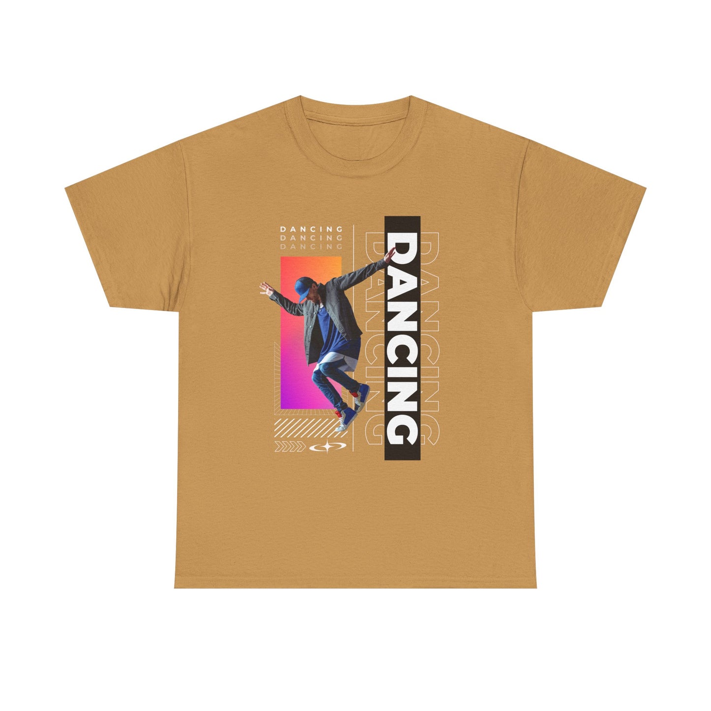 “Dancing” Streetwear-Inspired Male Dancer Unisex Heavy Cotton Tee – Urban Dance Graphic T-Shirt for Performers and Dance Lovers