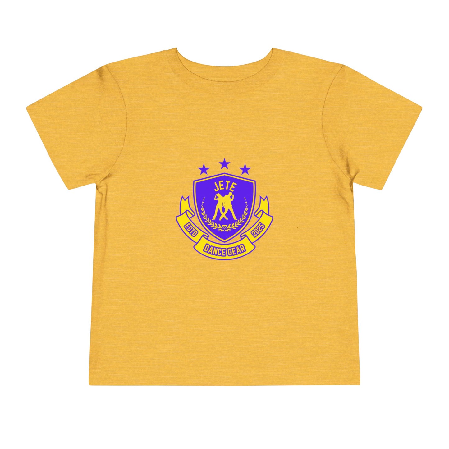 "Jeté Dance Gear" Toddler Dance T-Shirt – Collegiate-Inspired Dancer Graphic Short Sleeve Tee for Kids