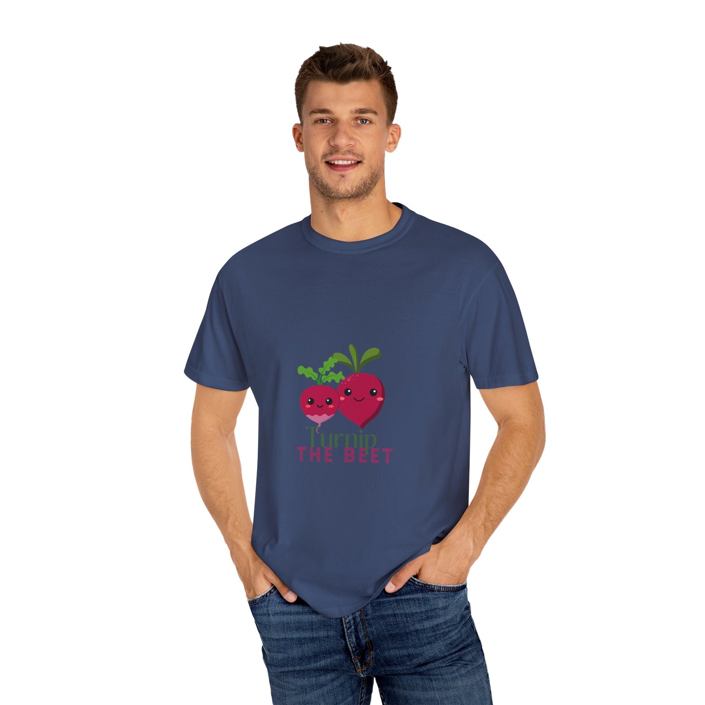 "Turnip the Beet" Unisex Garment-Dyed T-Shirt – Cute Veggie Dance Pun Graphic Tee – Funny Foodie Shirt for Dancers & Music Lovers