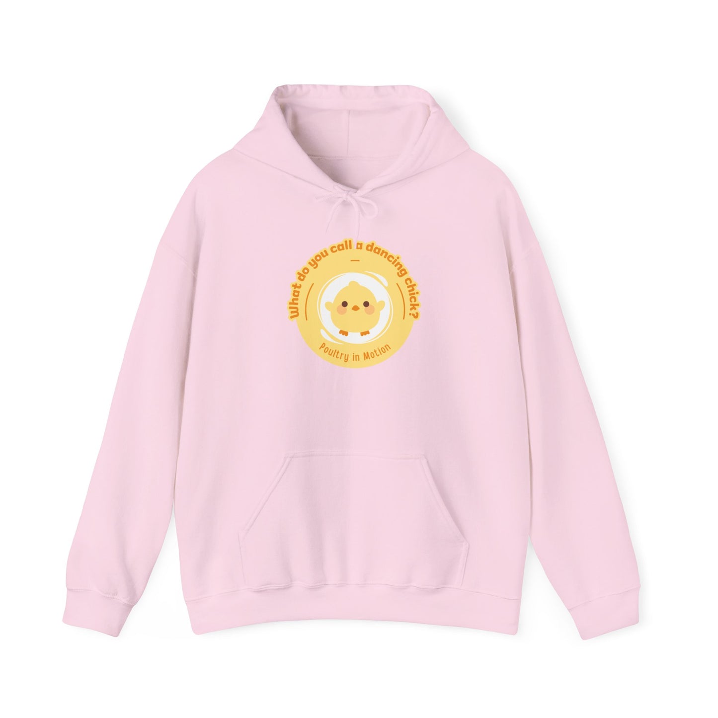 "What do you call a dancing chick? Poultry in Motion" Unisex Dance Hoodie – Funny Dancing Chick Graphic Sweatshirt for Dancers