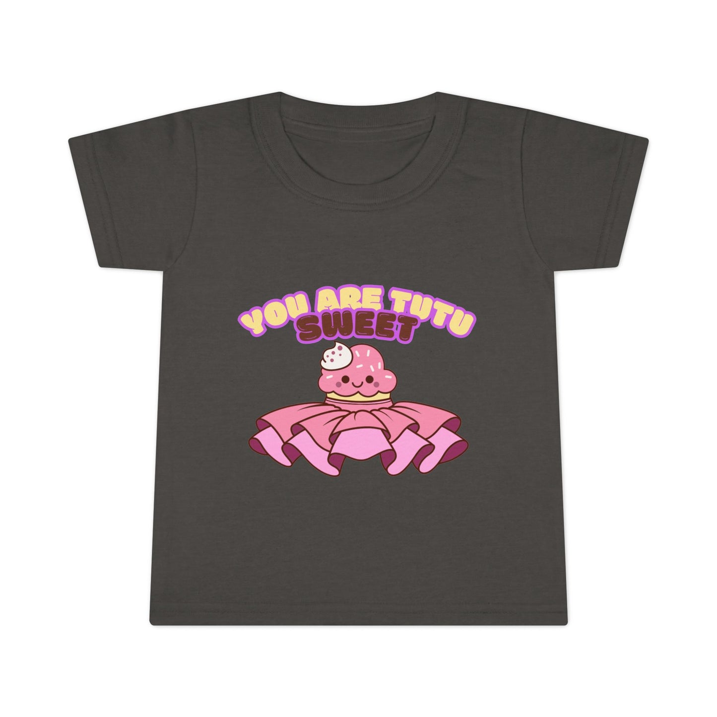 "You Are Tutu Sweet" Toddler Dance T-Shirt – Kawaii Cupcake in Tutu Graphic Short Sleeve Tee for Kids