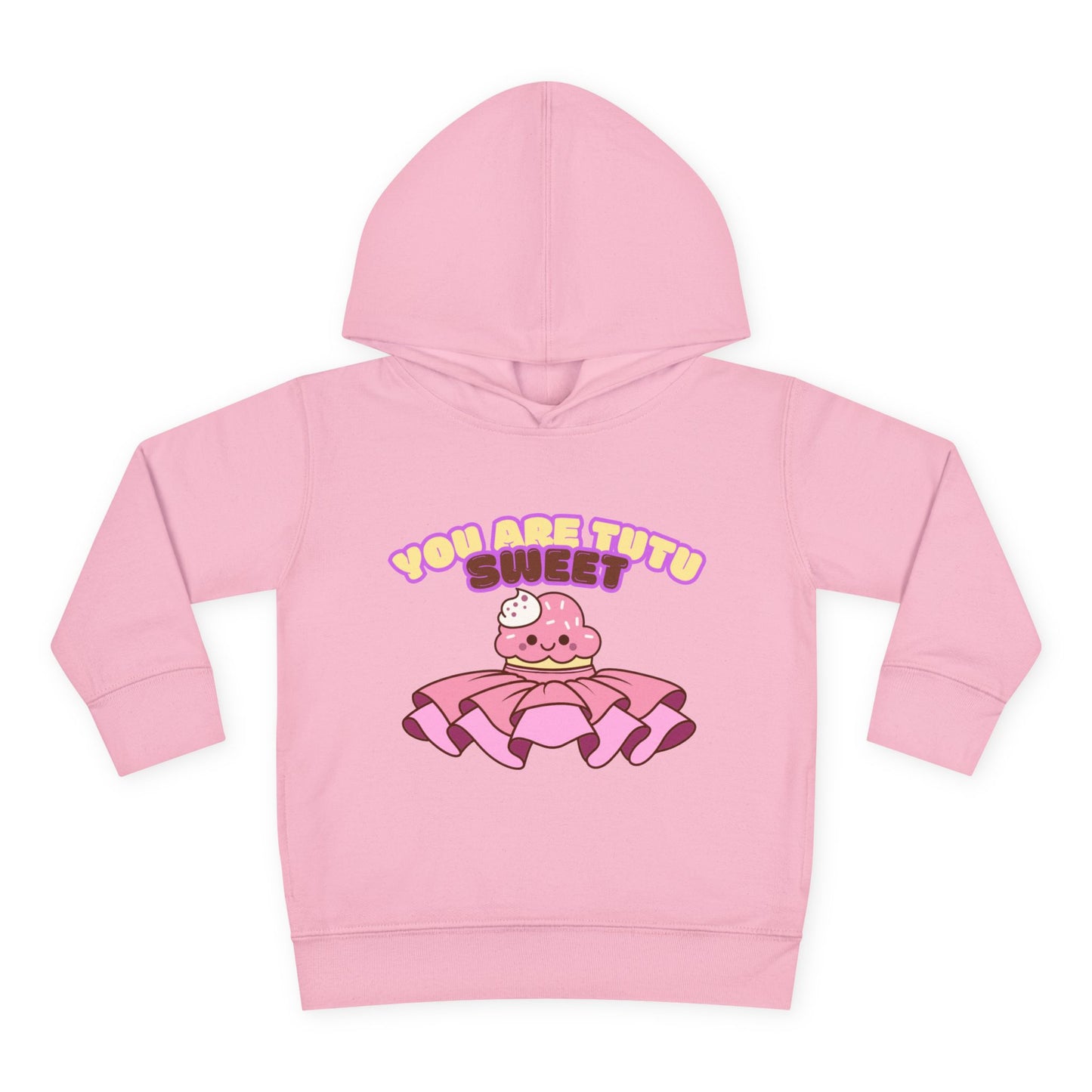 "You Are Tutu Sweet" Toddler Pullover Hoodie – Kawaii Cupcake in Tutu Dance Graphic Fleece Sweatshirt for Kids