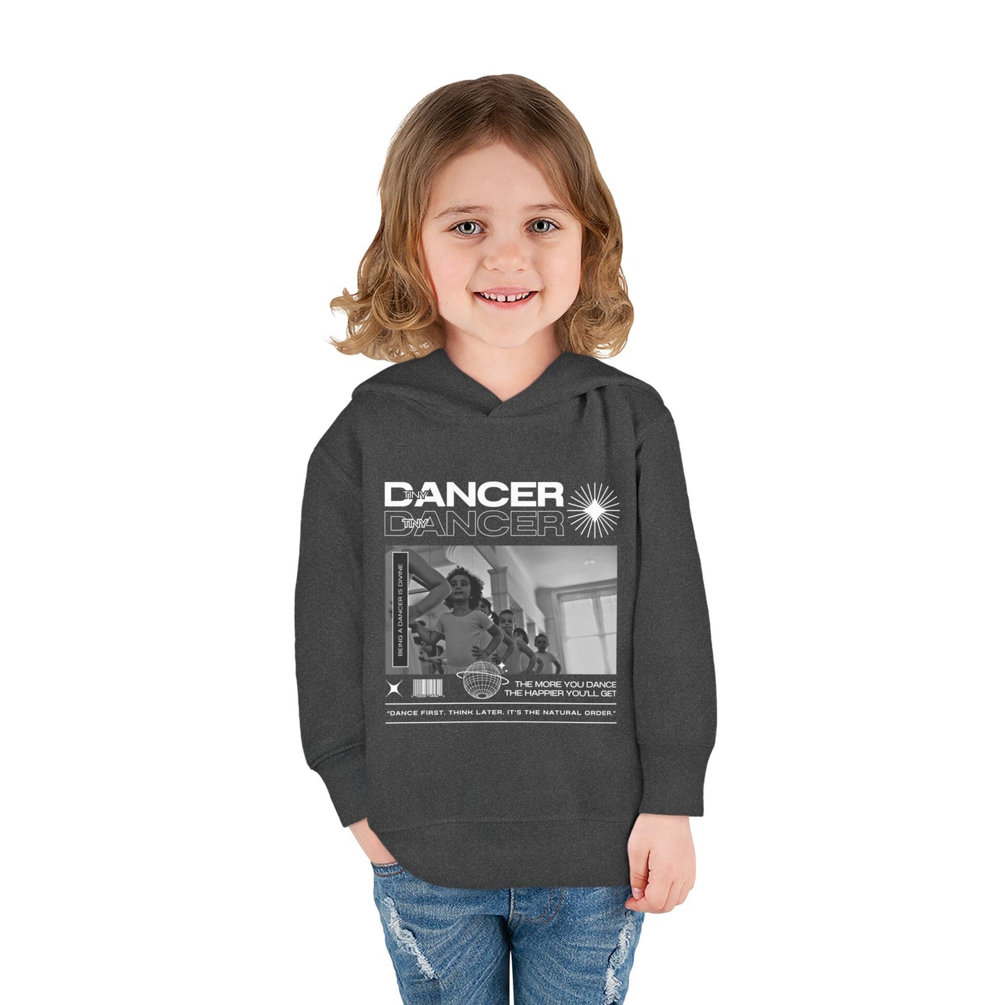 “Tiny Dancer” Toddler Pullover Hoodie – Streetwear-Inspired Ballet Class Graphic Sweatshirt for Kids