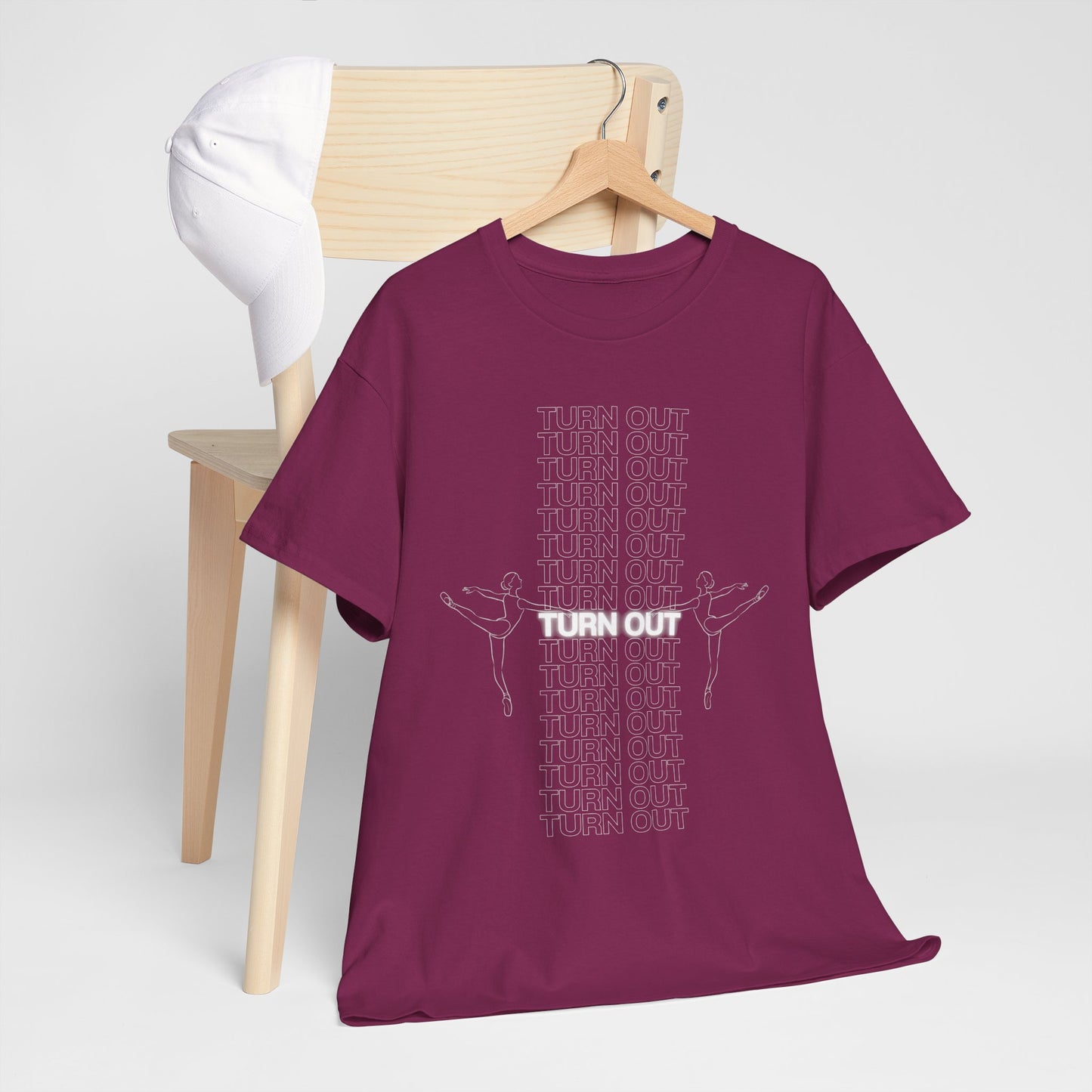 "Turn Out" Ballerina Graphic Unisex Heavy Cotton Tee – Ballet Dance T-Shirt for Dancers & Dance Enthusiasts