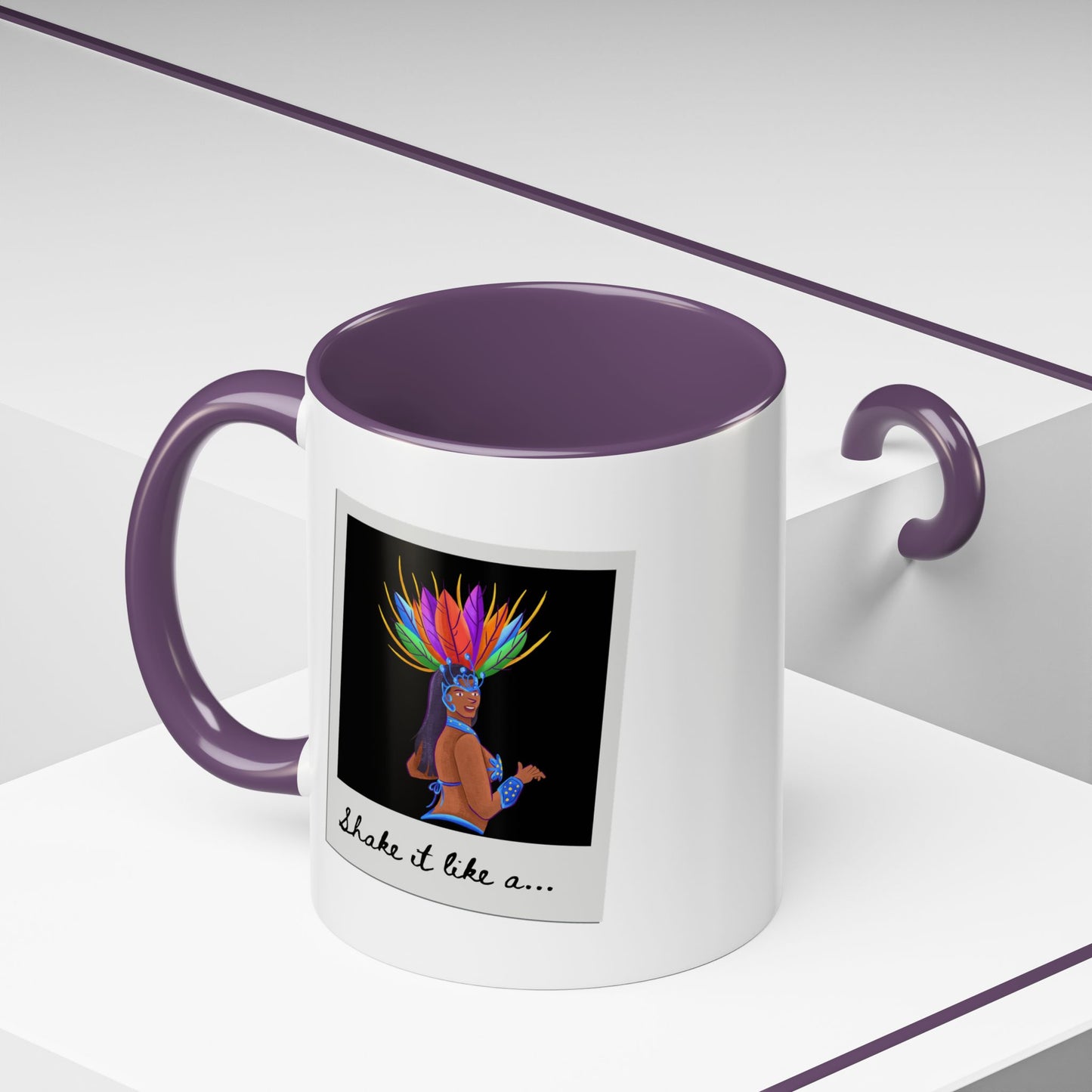 "Shake It Like a..." Accent Coffee Mug – Fun Dance Quote Ceramic Mug for Dancers and Music Lovers