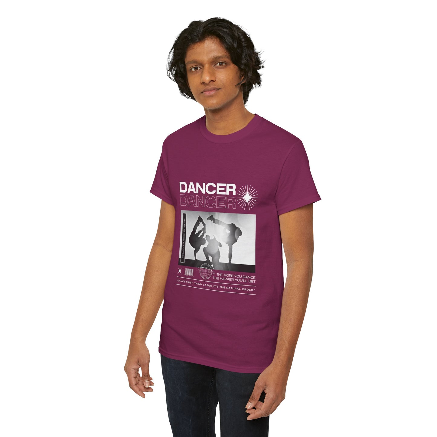“Dancer” Graphic with Breakdancer Streetwear-Inspired Design | Hip-Hop Dance T-Shirt for Men & Women | Unisex Heavy Cotton Tee