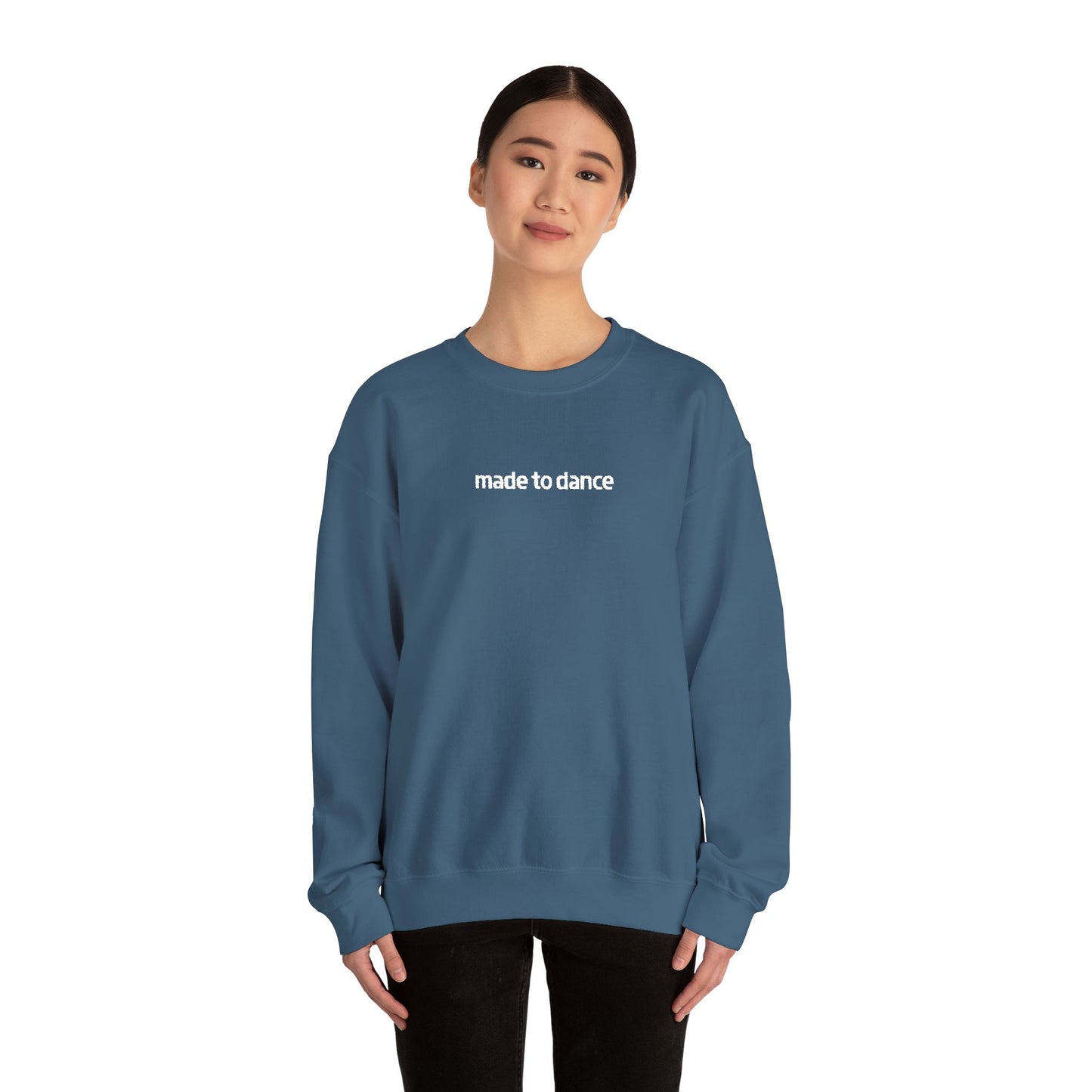 “Made to Dance" Unisex Heavy Blend™ Crewneck Sweatshirt – Embroidered Dance-Inspired Pullover for Adults & Kids