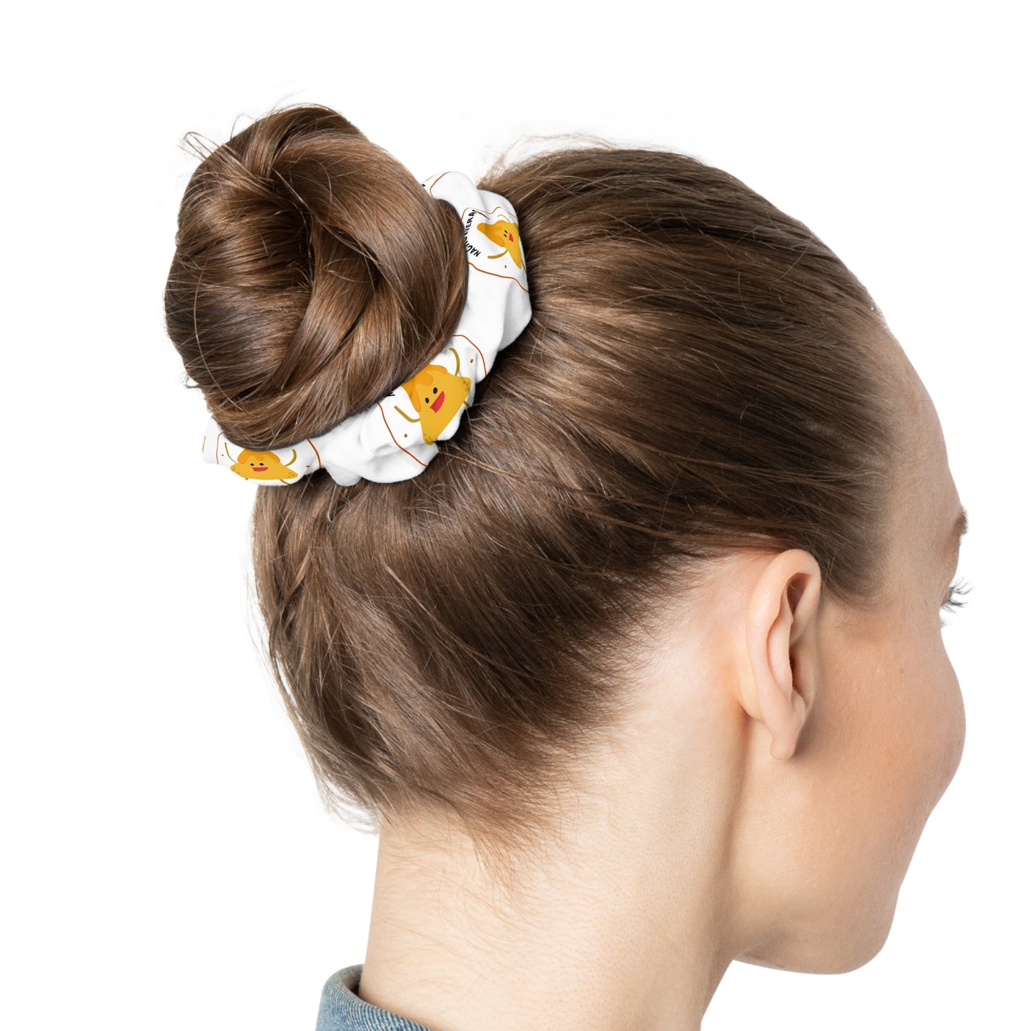 “Nacho Average Dancer” Scrunchie – Funny Dance Pun Hair Accessory with Cute Nacho Graphic