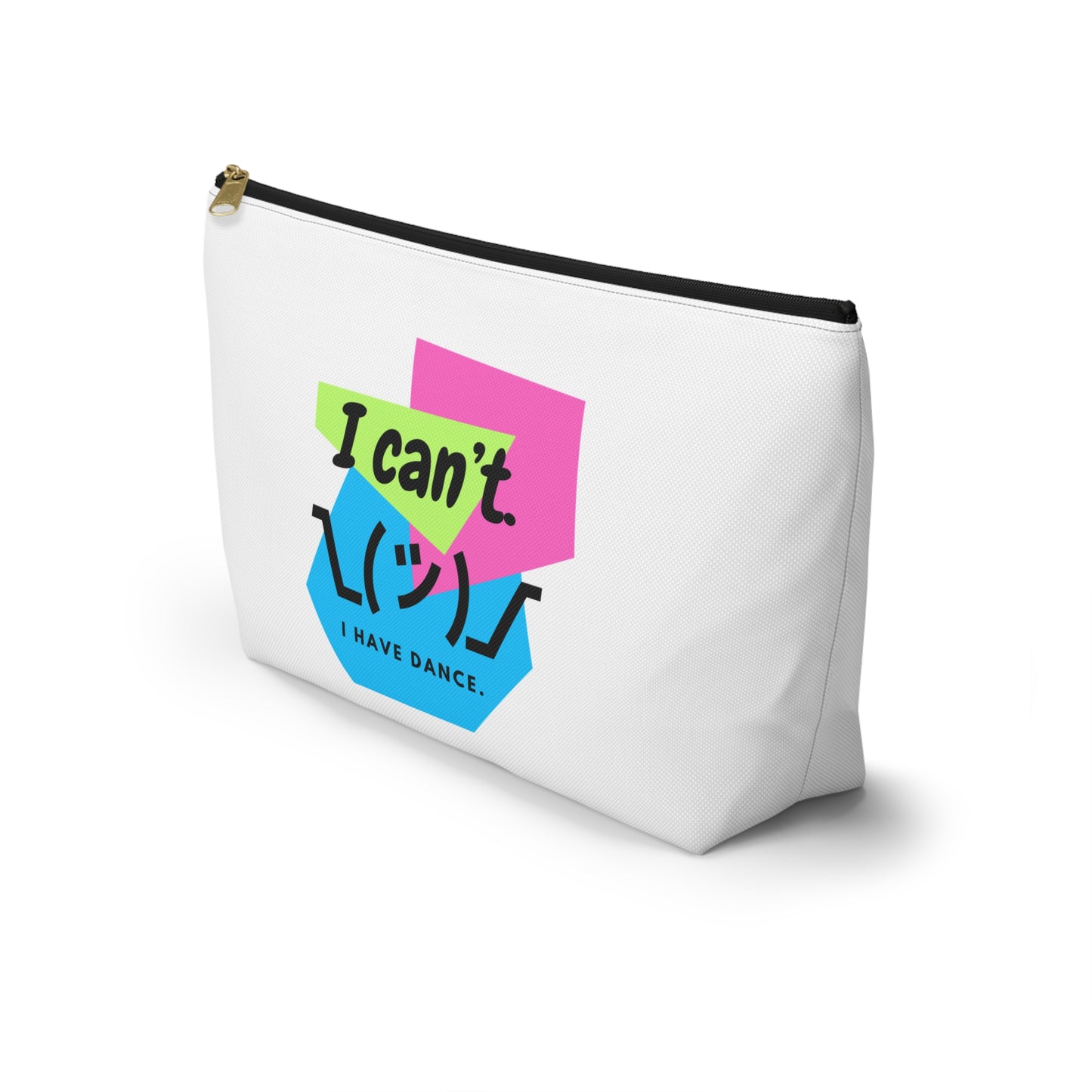 "I Can’t. I Have Dance." Makeup Bag – Retro 80s-Inspired Emoji Graphic – Fun Dance-Themed Zipper Pouch for Cosmetics, Accessories & Gifts