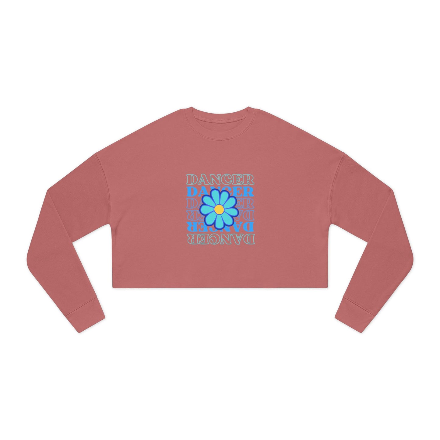 "Dancer" Floral Text Graphic – Women’s Cropped Fleece Sweatshirt