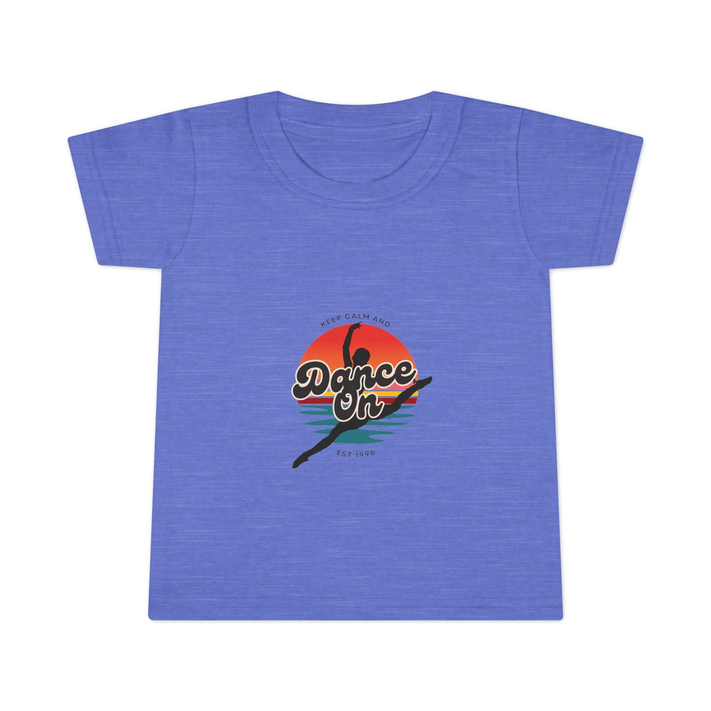 "Keep Calm and Dance On" Toddler Dance T-Shirt – Retro Graphic Short Sleeve Tee for Kids