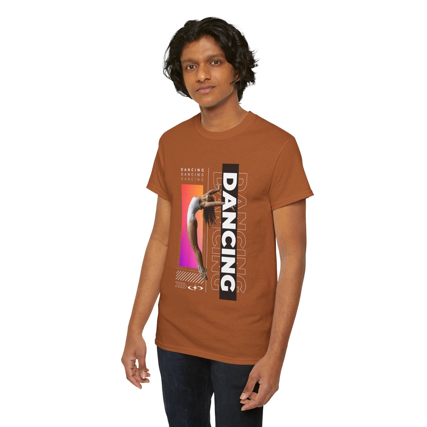 “Dancing” Streetwear-Inspired Female Dancer Unisex Heavy Cotton Tee – Urban Dance Graphic T-Shirt for Performers and Dance Lovers
