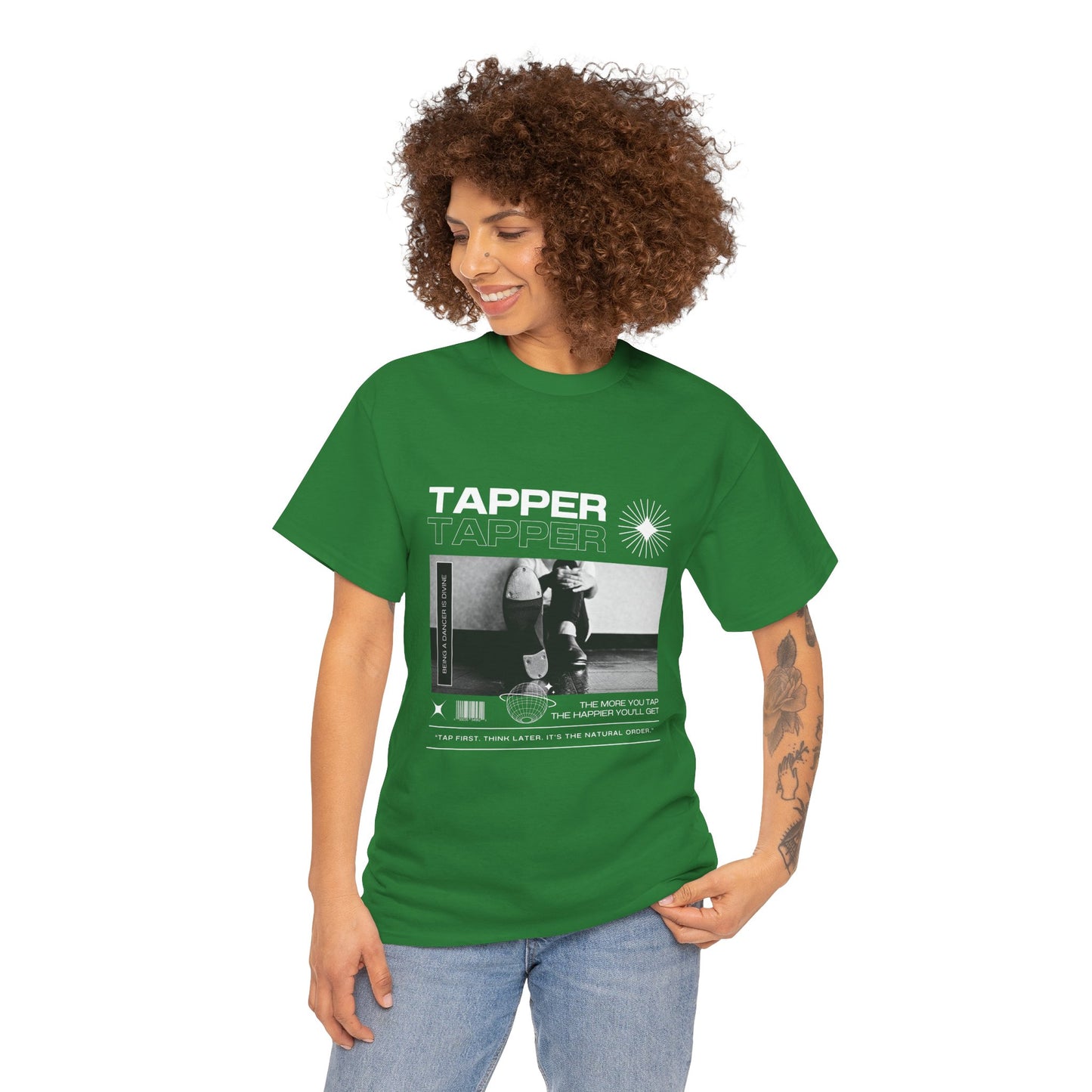 “Tapper” Tap Dance Unisex Heavy Cotton Tee – Streetwear-Inspired Tap Shoes Graphic T-Shirt for Dancers