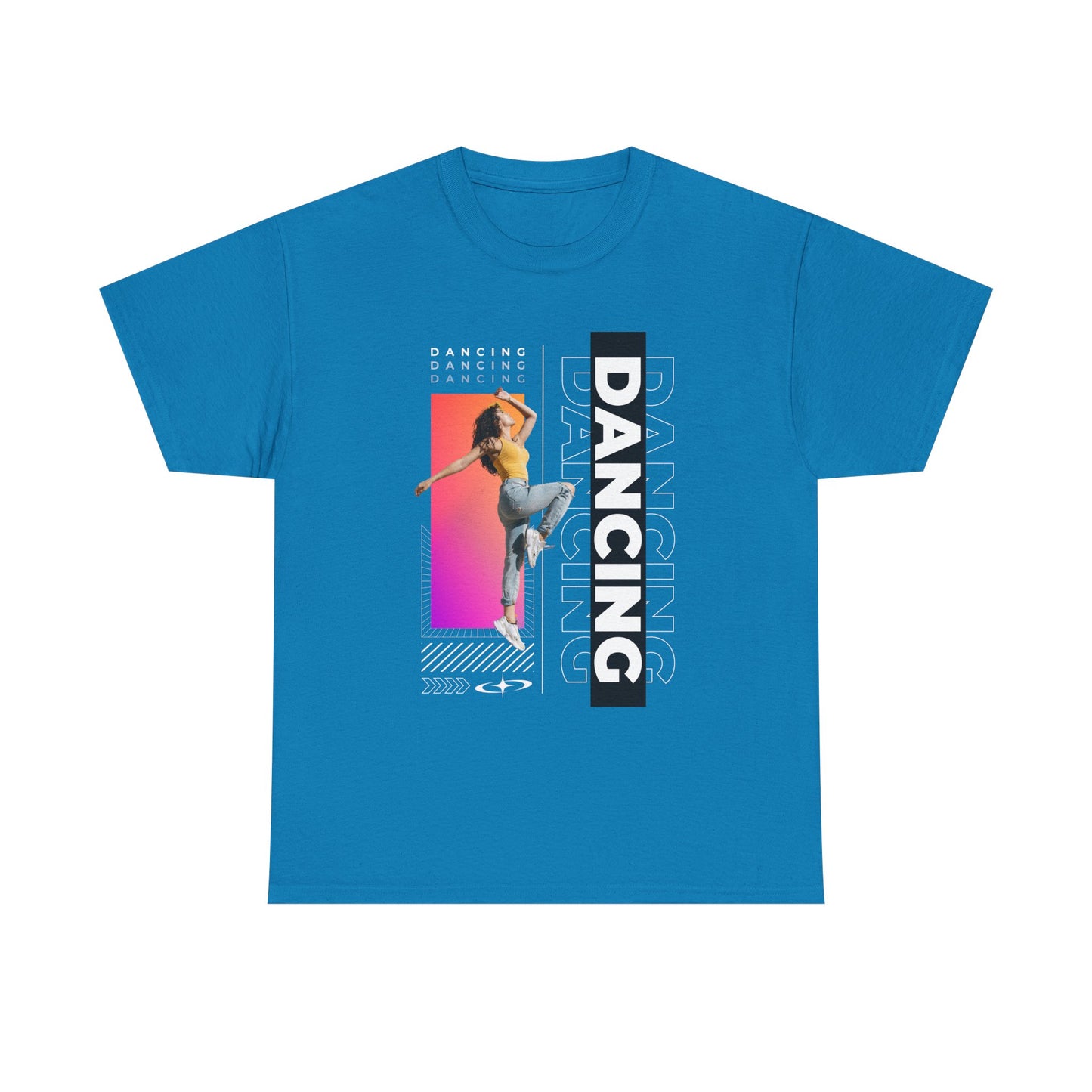 “Dancing” Streetwear-Inspired Female Dancer Unisex Heavy Cotton Tee – Urban Dance Graphic T-Shirt for Performers and Dance Lovers