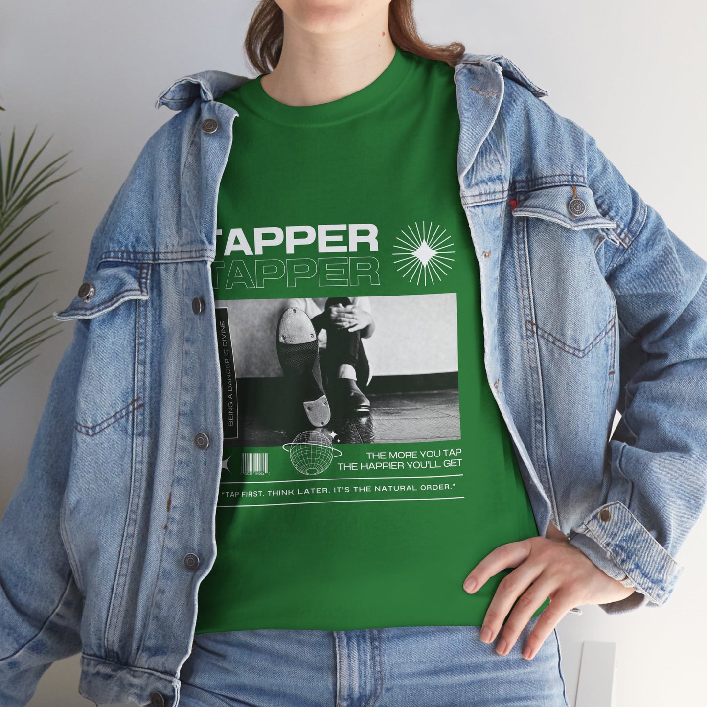 “Tapper” Tap Dance Unisex Heavy Cotton Tee – Streetwear-Inspired Tap Shoes Graphic T-Shirt for Dancers