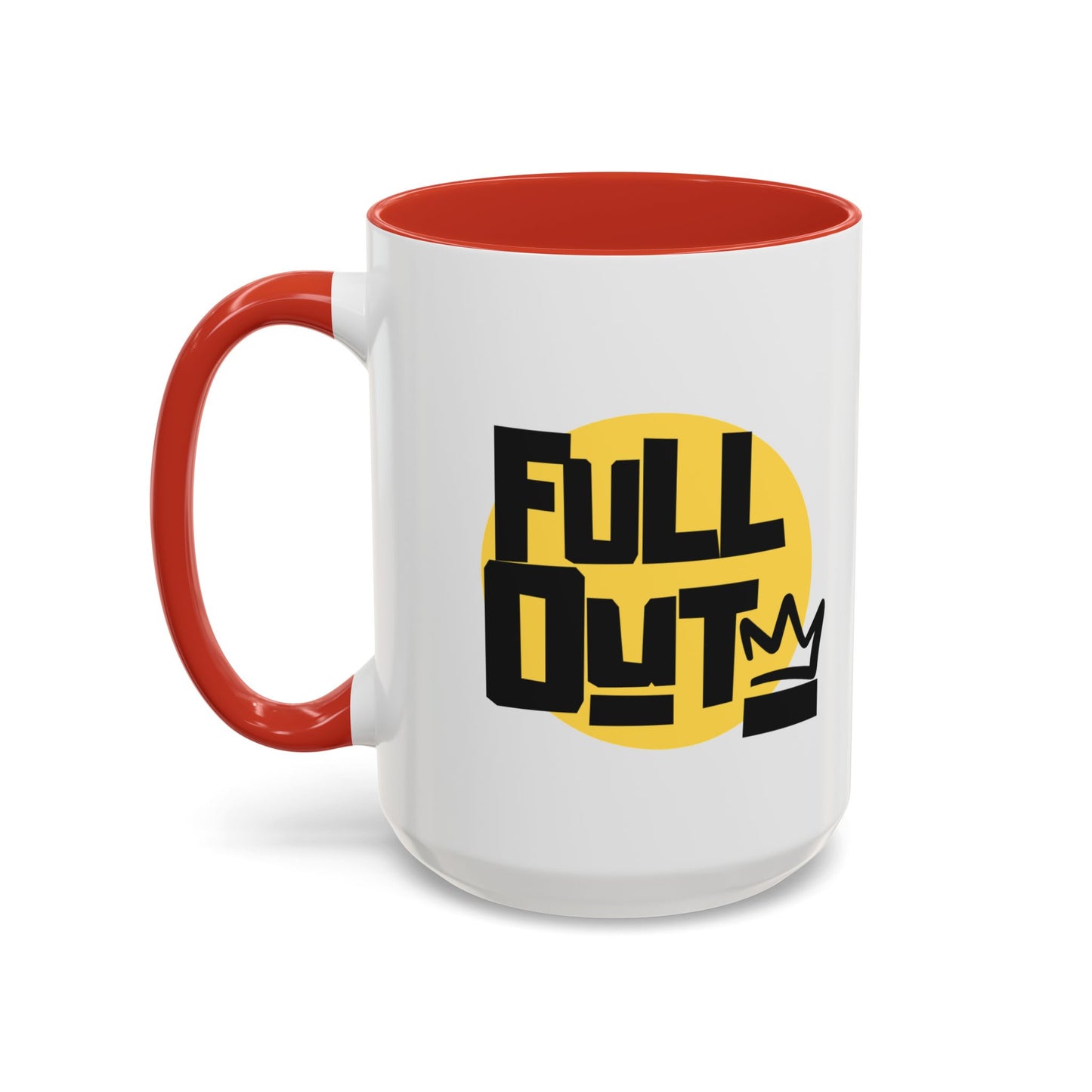 "Full Out" Accent Coffee Mug – Streetwear Dance Mug with Crown Graphic for Dancers