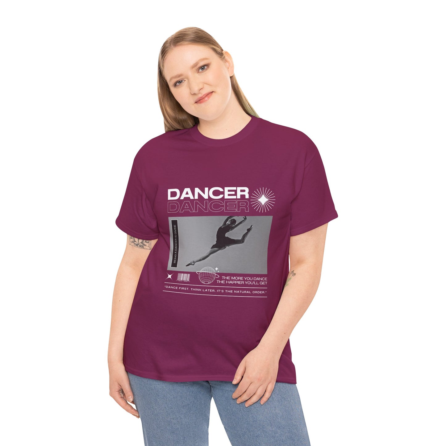 “Dancer” Mottos Streetwear Tee – Unisex Heavy Cotton Dance T-Shirt with Bold Graphic