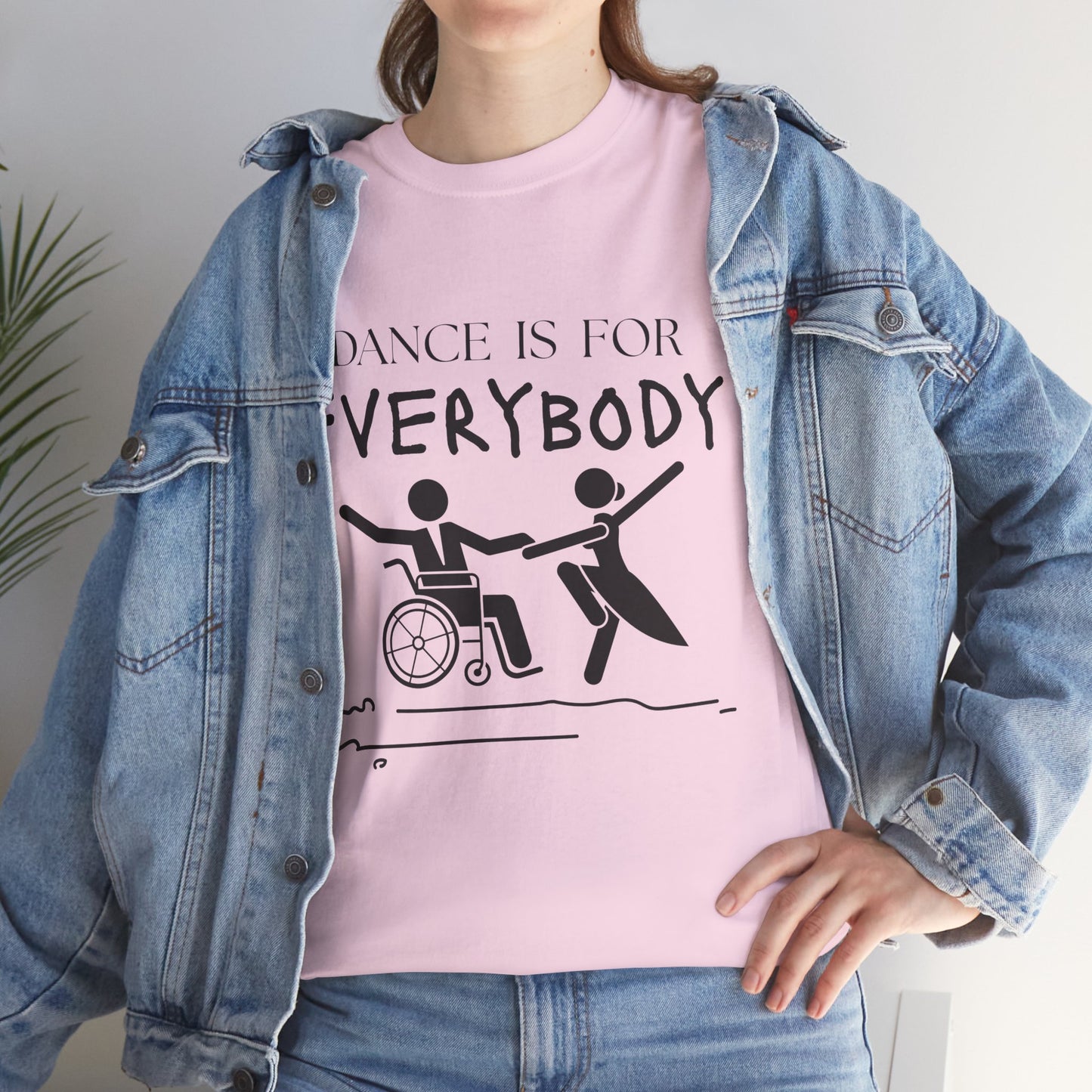 “Dance Is for Everybody” Inclusive Dance T-Shirt – Unisex Heavy Cotton Tee with Optional Back Personalization (Name or Studio)