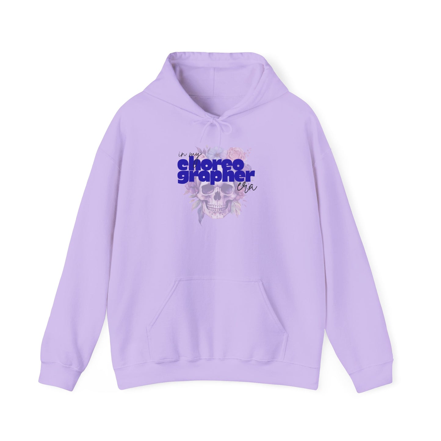 "In My Choreographer Era" Hoodie – Unisex Heavy Blend™ Hooded Sweatshirt with Floral Skull Graphic for Dance Creatives