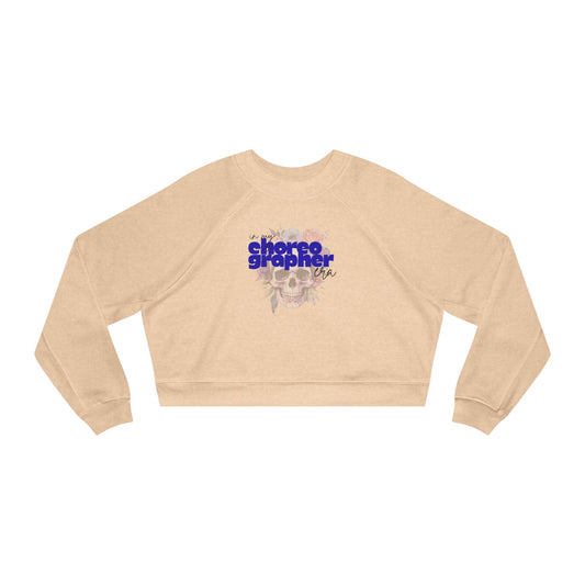 “In My Choreographer Era” Skull with Floral Graphic | Streetwear-Inspired Dance Sweatshirt for Choreographers & Dancers - Women’s Cropped Sweatshirt
