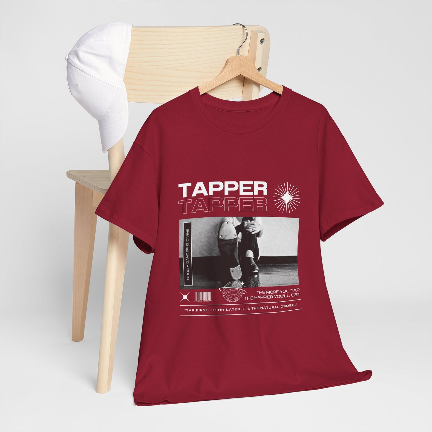 “Tapper” Tap Dance Unisex Heavy Cotton Tee – Streetwear-Inspired Tap Shoes Graphic T-Shirt for Dancers