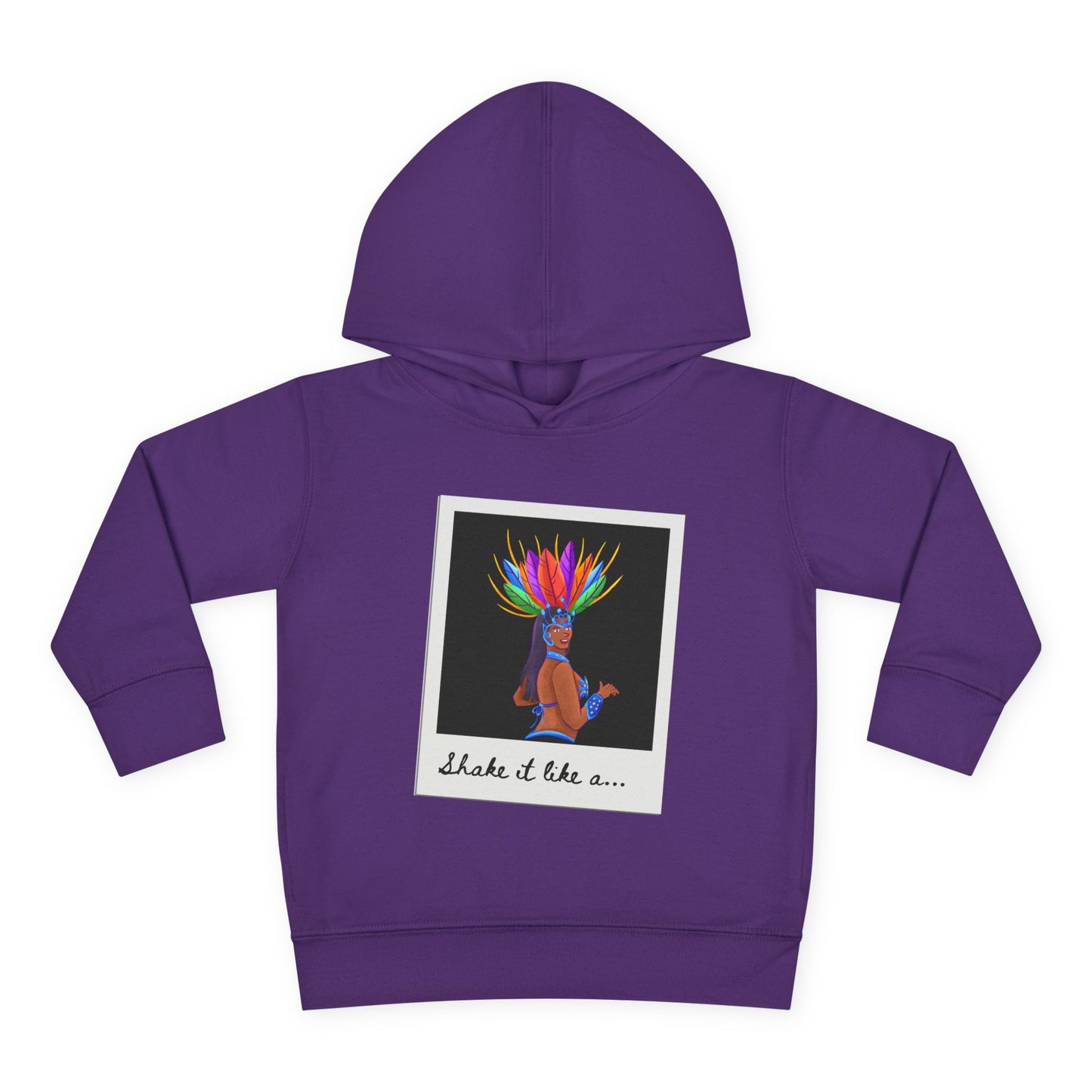 "Shake It Like a..." Toddler Pullover Hoodie – Carnival Samba Dancer Graphic Fleece Sweatshirt for Kids