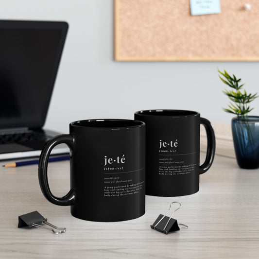 "Jeté Definition" Accent Coffee Mug – Dance-Themed Mug Featuring the Official Ballet Term Definition for Dancers, Teachers, and Ballet Enthusiasts