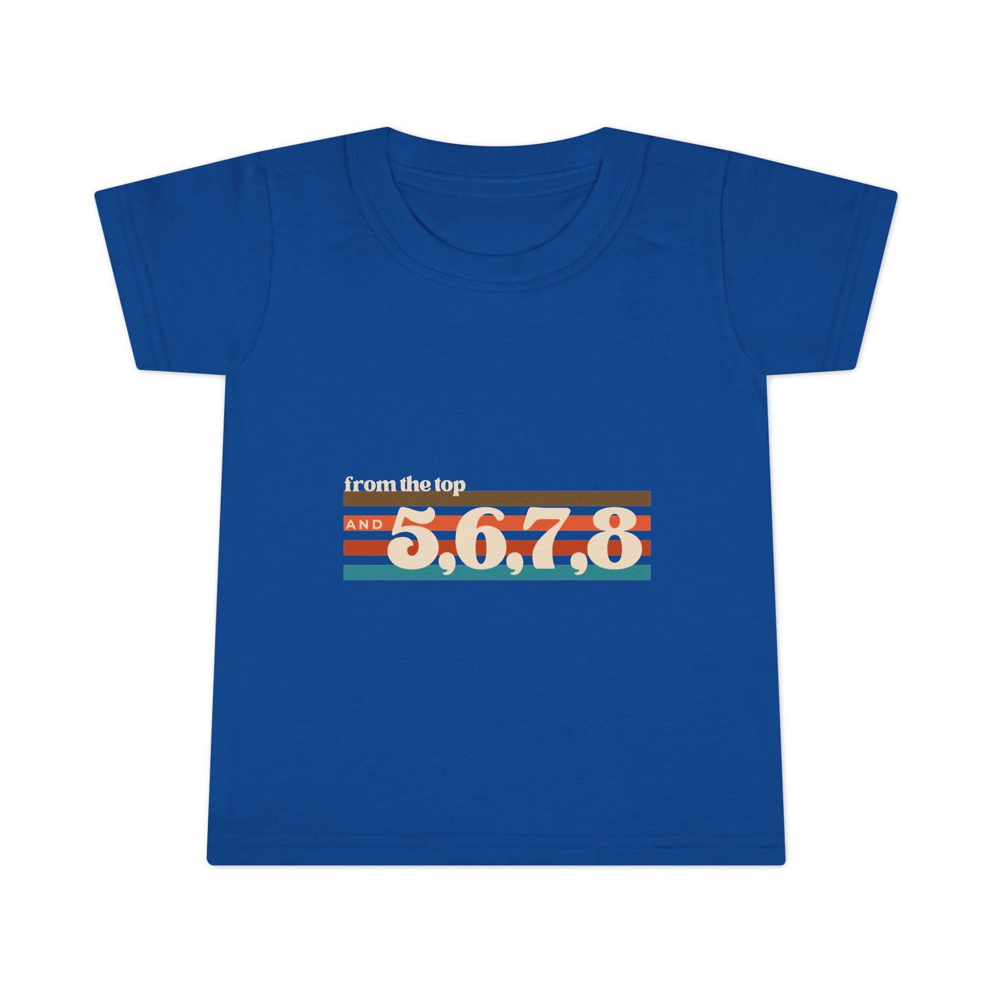 "From the Top and 5, 6, 7, 8" Toddler Dance T-Shirt – Retro Choreography-Inspired Short Sleeve Tee for Kids